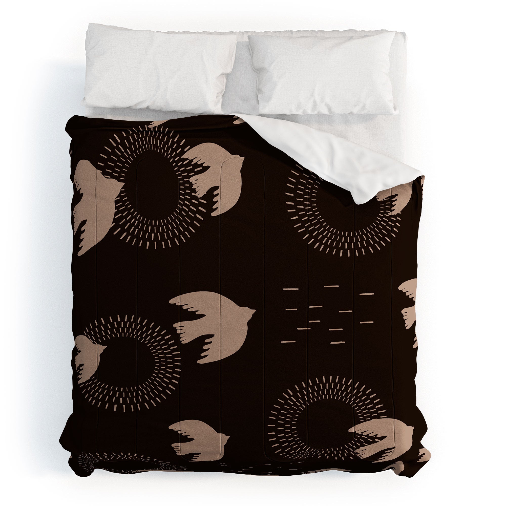 Viviana Gonzalez Espresso caramel Boho birds Comforter