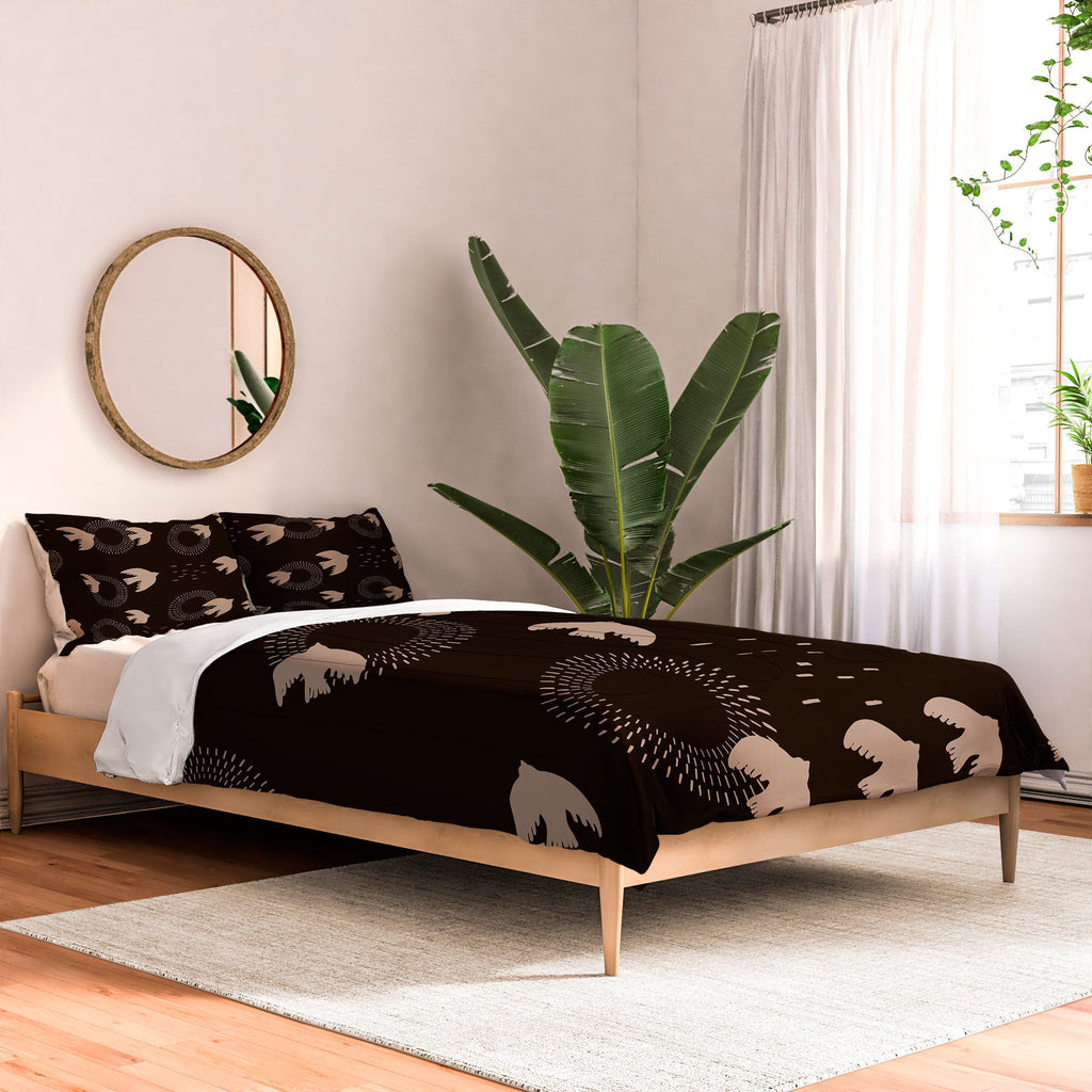 Viviana Gonzalez Espresso caramel Boho birds Comforter