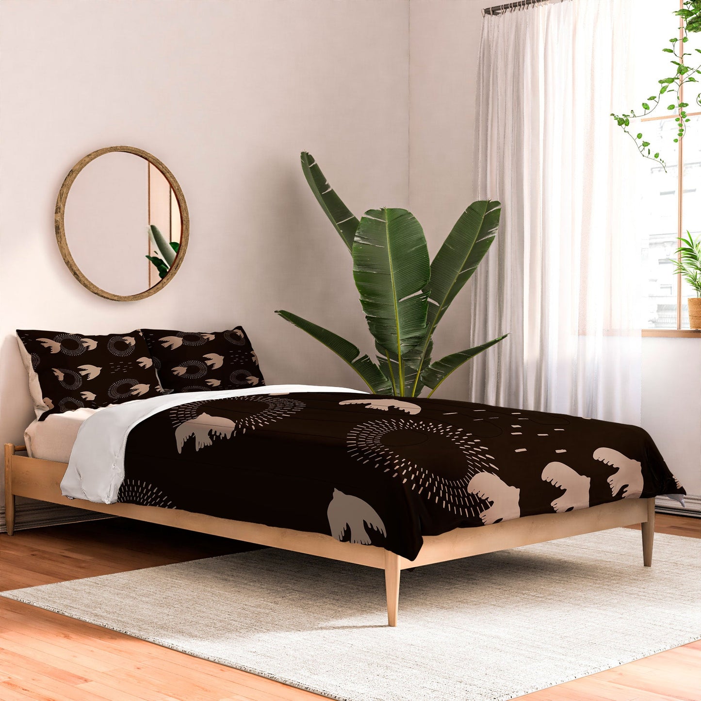 Viviana Gonzalez Espresso caramel Boho birds Comforter