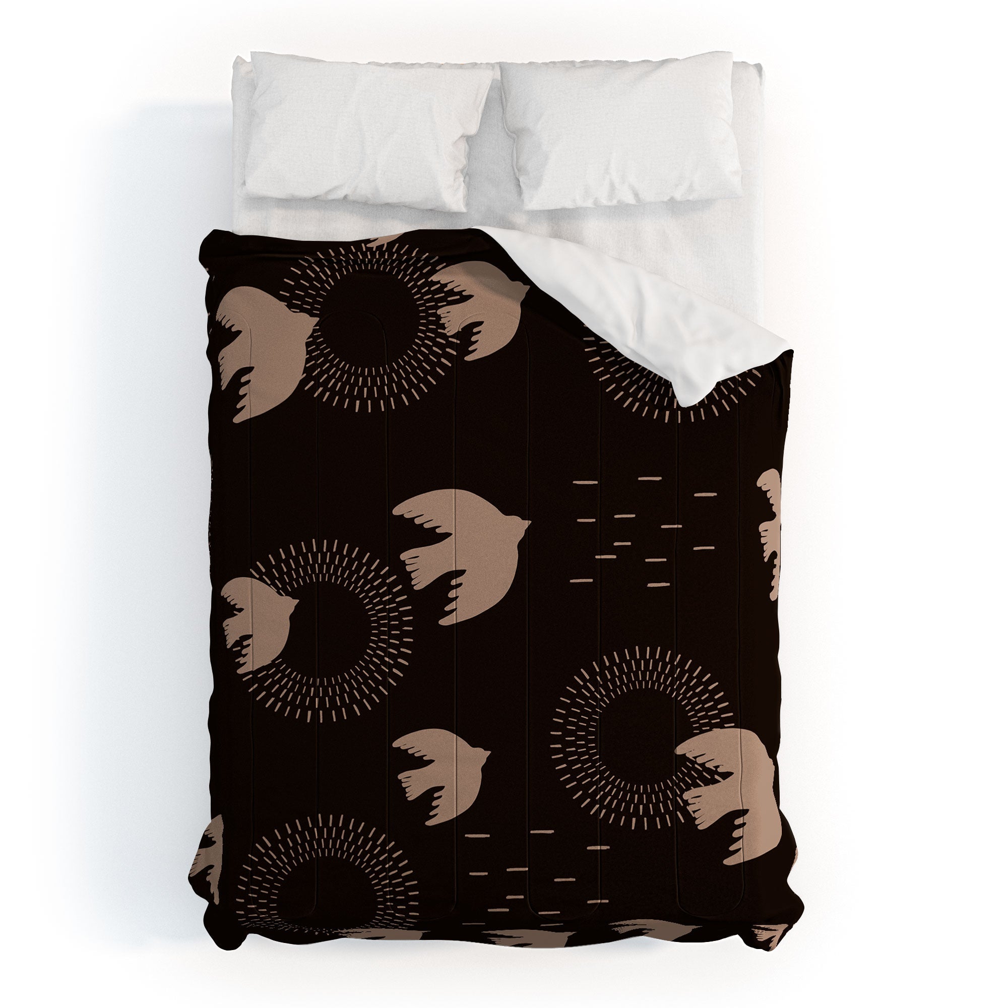 Viviana Gonzalez Espresso caramel Boho birds Comforter