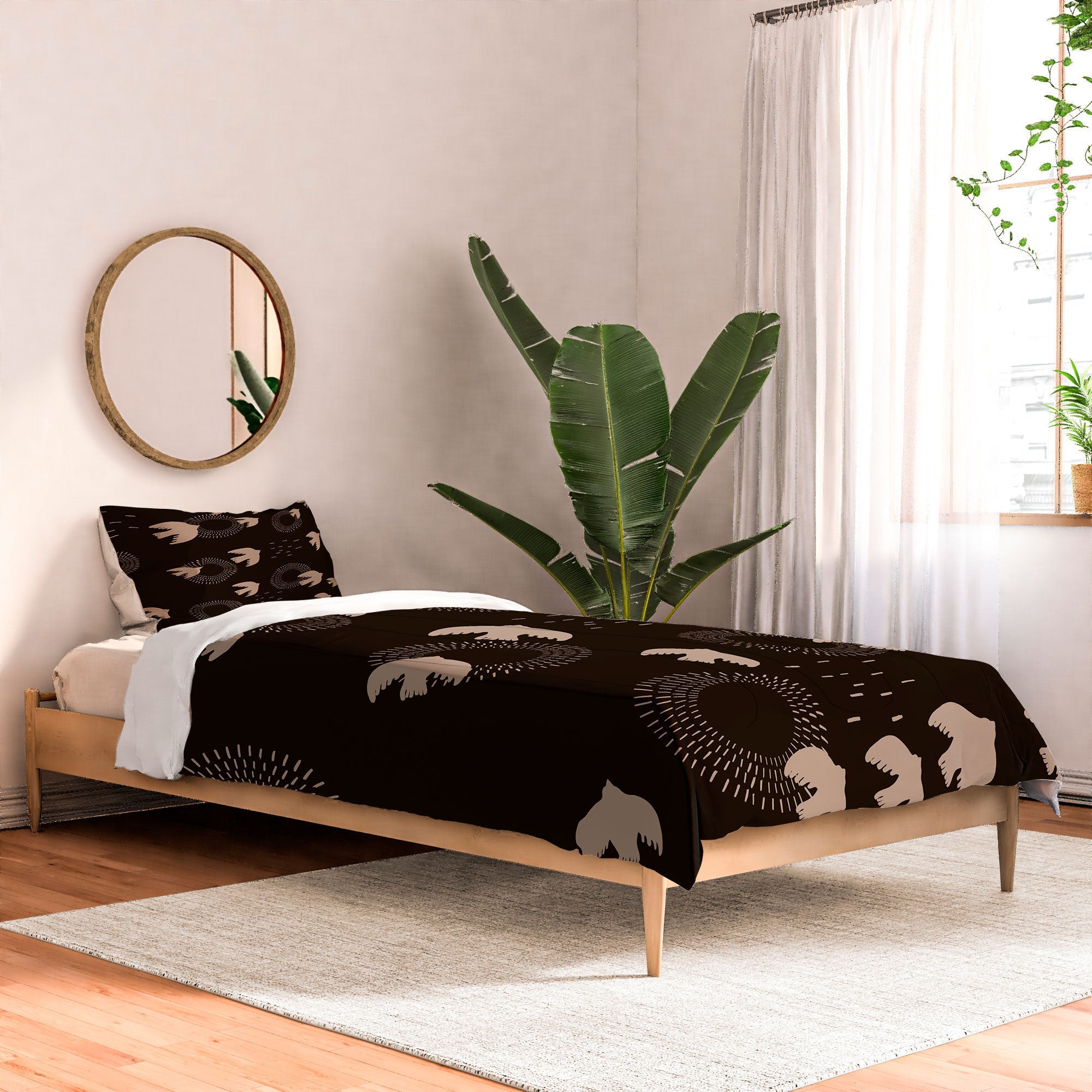 Viviana Gonzalez Espresso caramel Boho birds Comforter