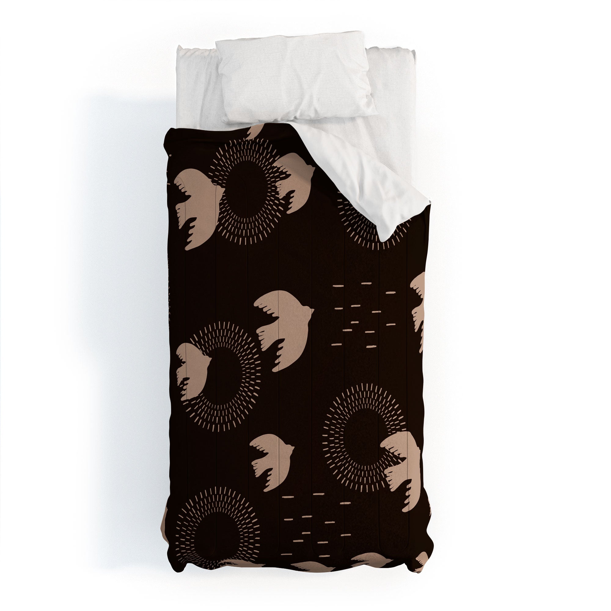 Viviana Gonzalez Espresso caramel Boho birds Comforter