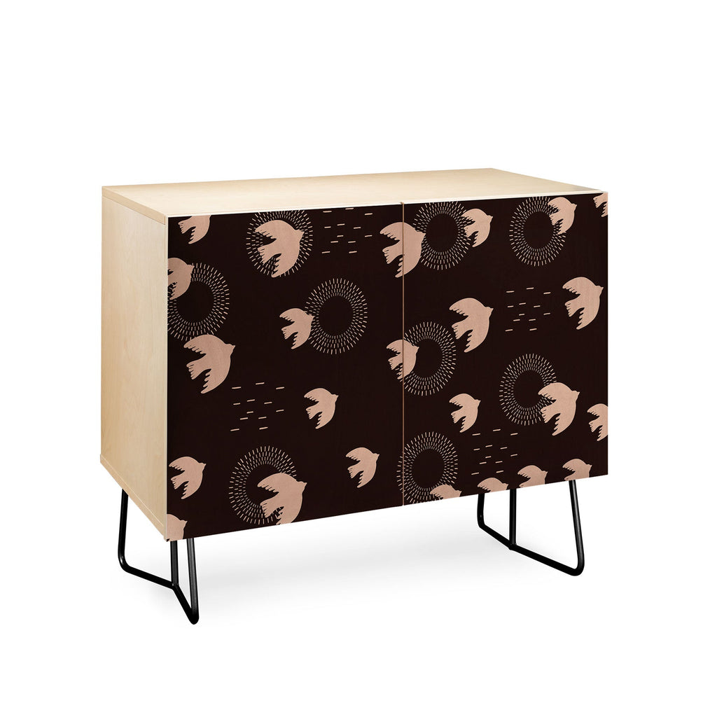 Viviana Gonzalez Espresso caramel Boho birds Credenza