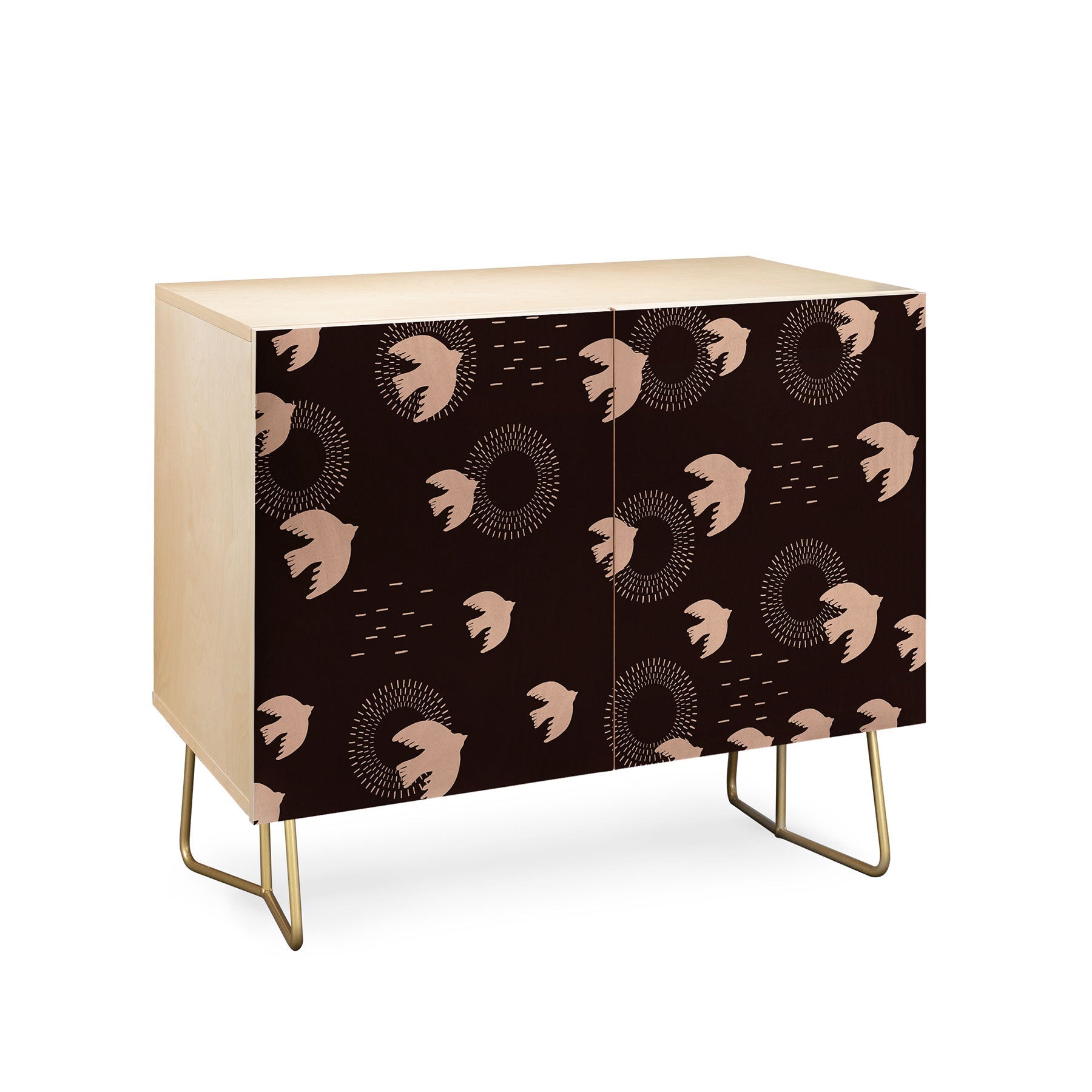 Viviana Gonzalez Espresso caramel Boho birds Credenza
