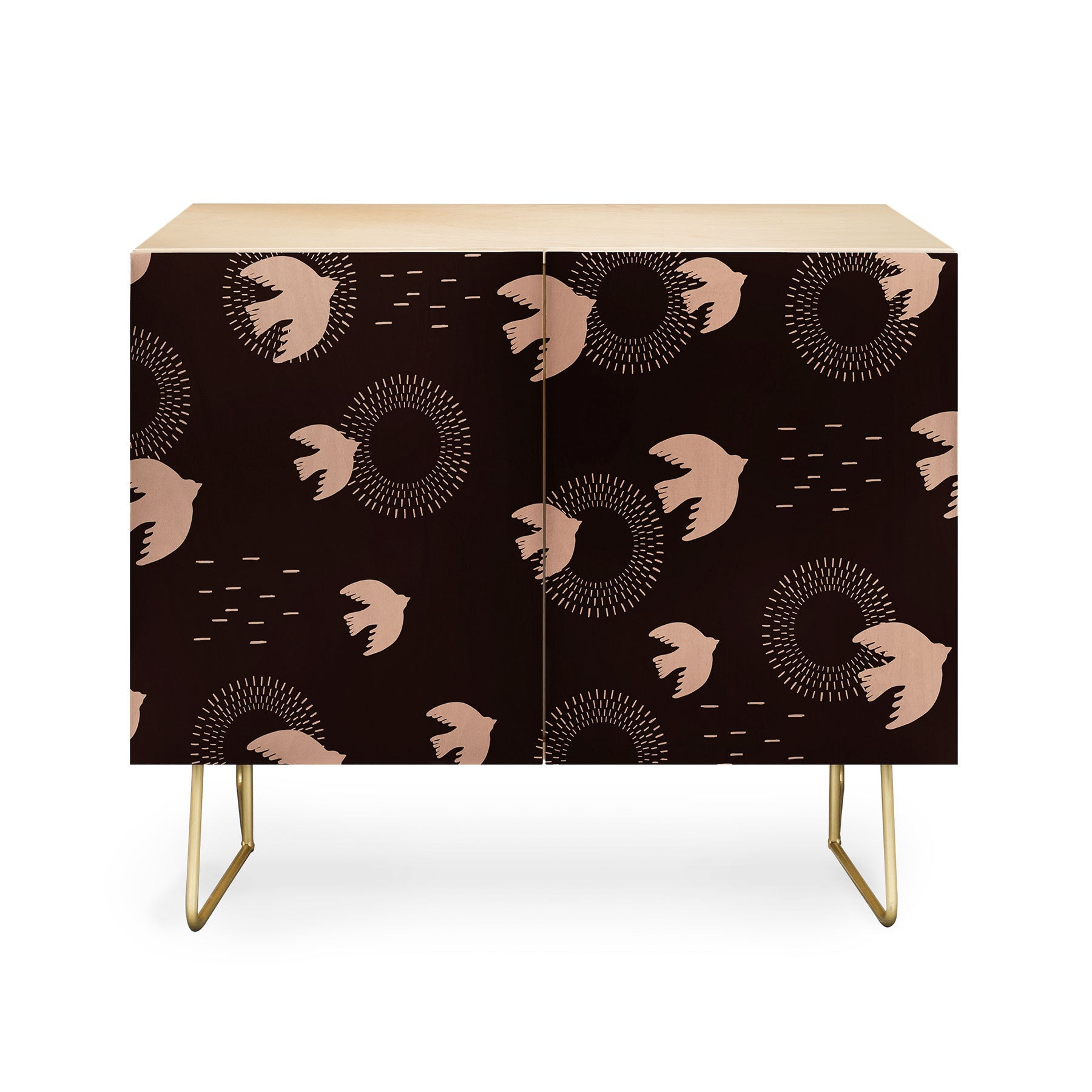 Viviana Gonzalez Espresso caramel Boho birds Credenza