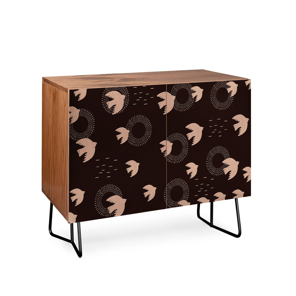Viviana Gonzalez Espresso caramel Boho birds Credenza