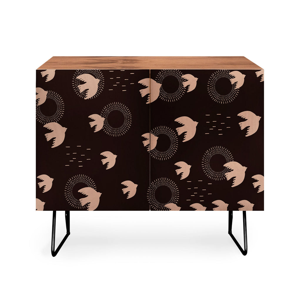 Viviana Gonzalez Espresso caramel Boho birds Credenza