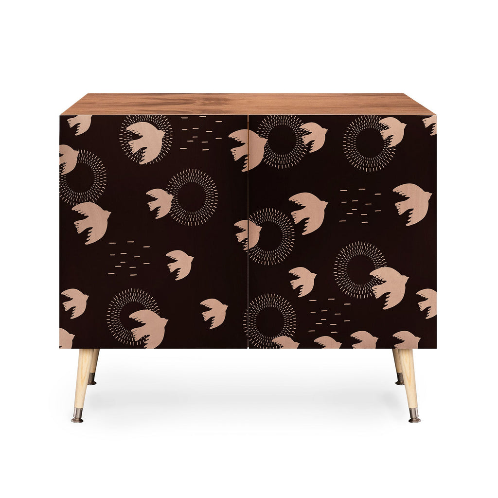 Viviana Gonzalez Espresso caramel Boho birds Credenza