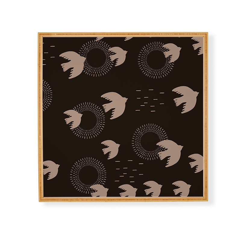 Viviana Gonzalez Espresso caramel Boho birds Framed Wall Art