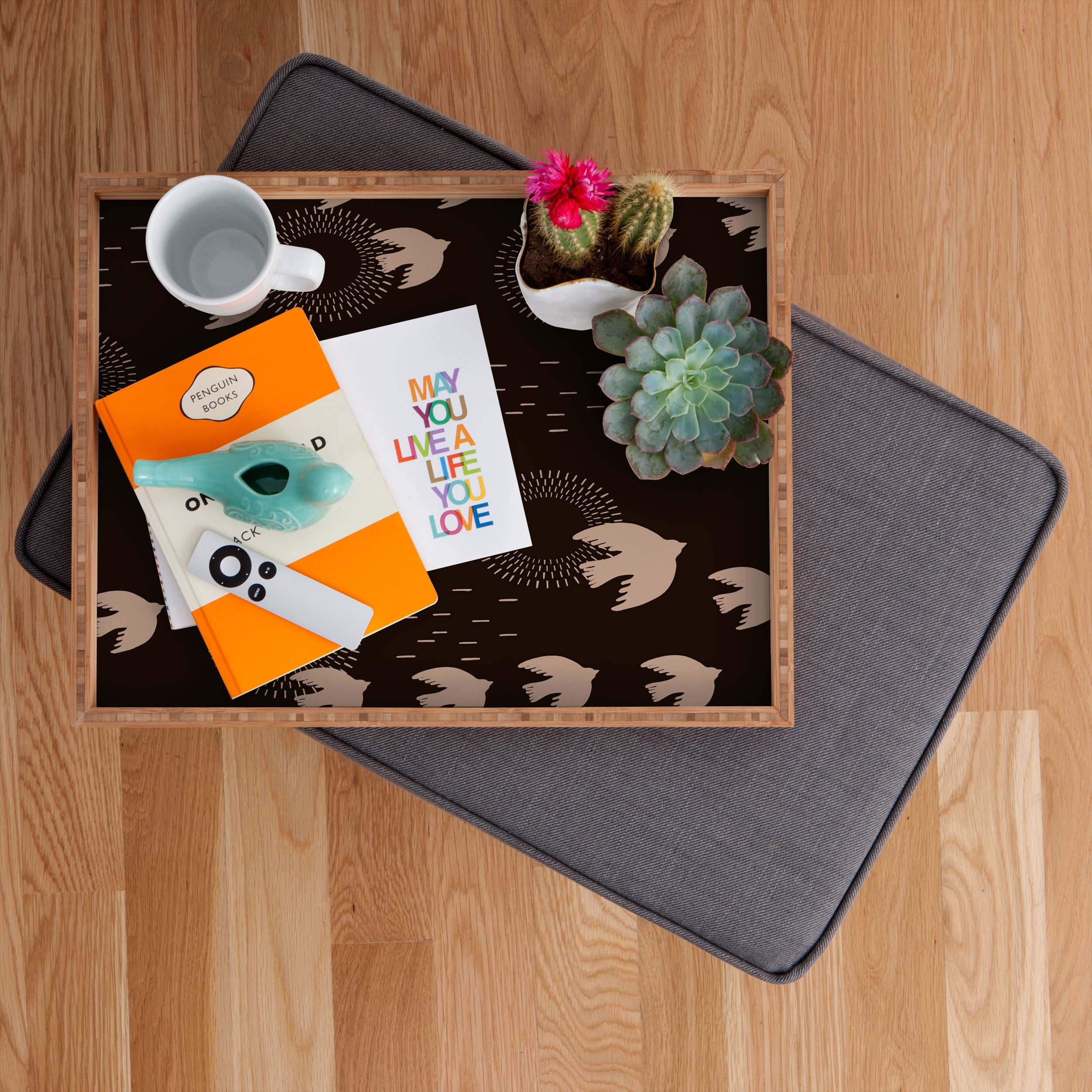 Viviana Gonzalez Espresso caramel Boho birds Rectangular Tray
