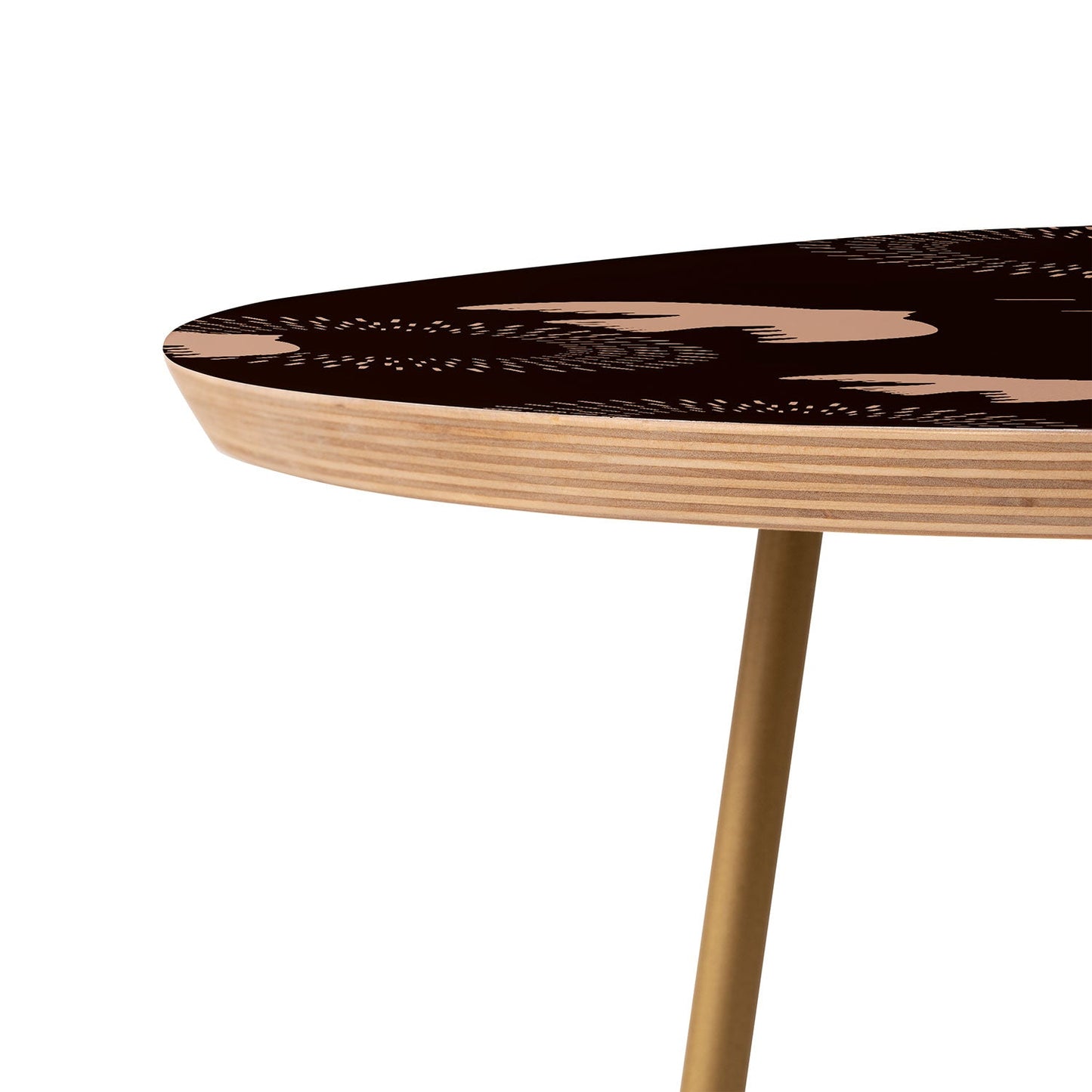 Viviana Gonzalez Espresso caramel Boho birds Round Side Table