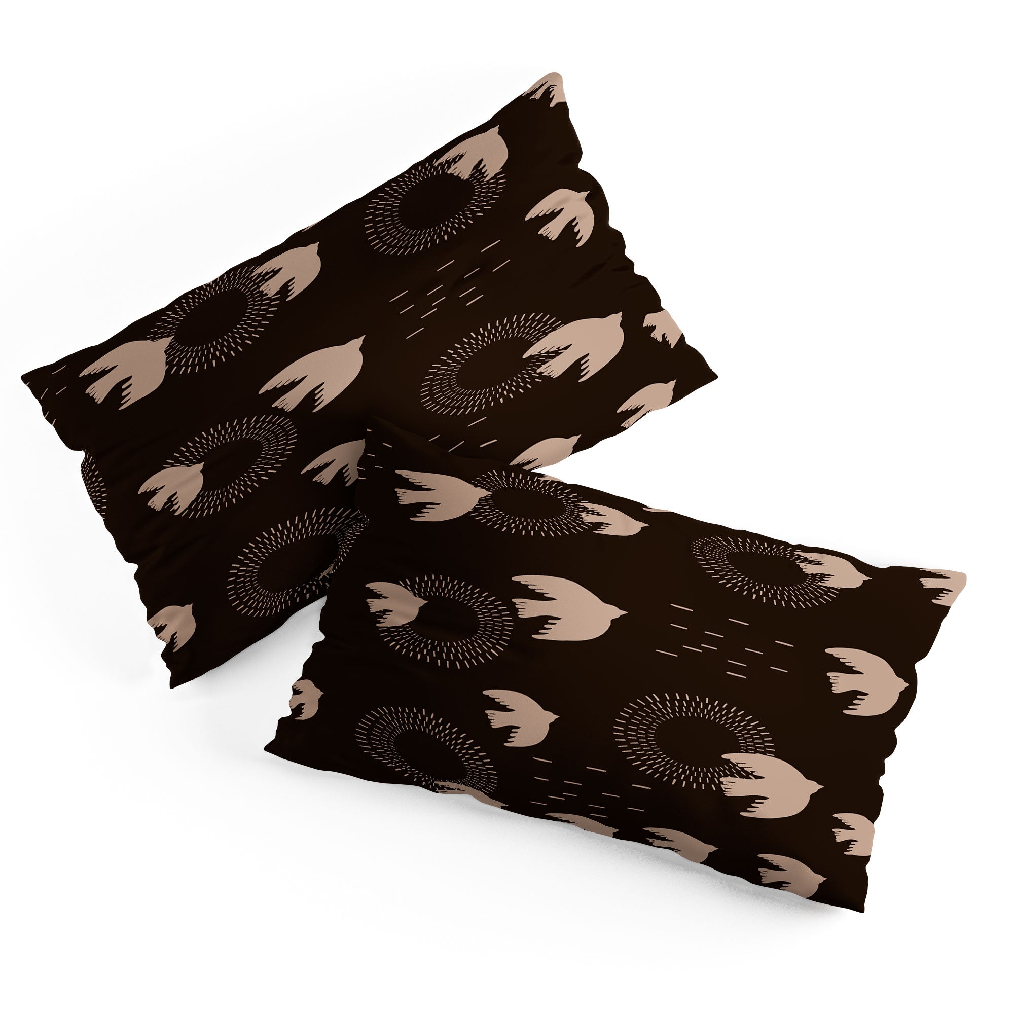 Viviana Gonzalez Espresso caramel Boho birds Pillow Shams