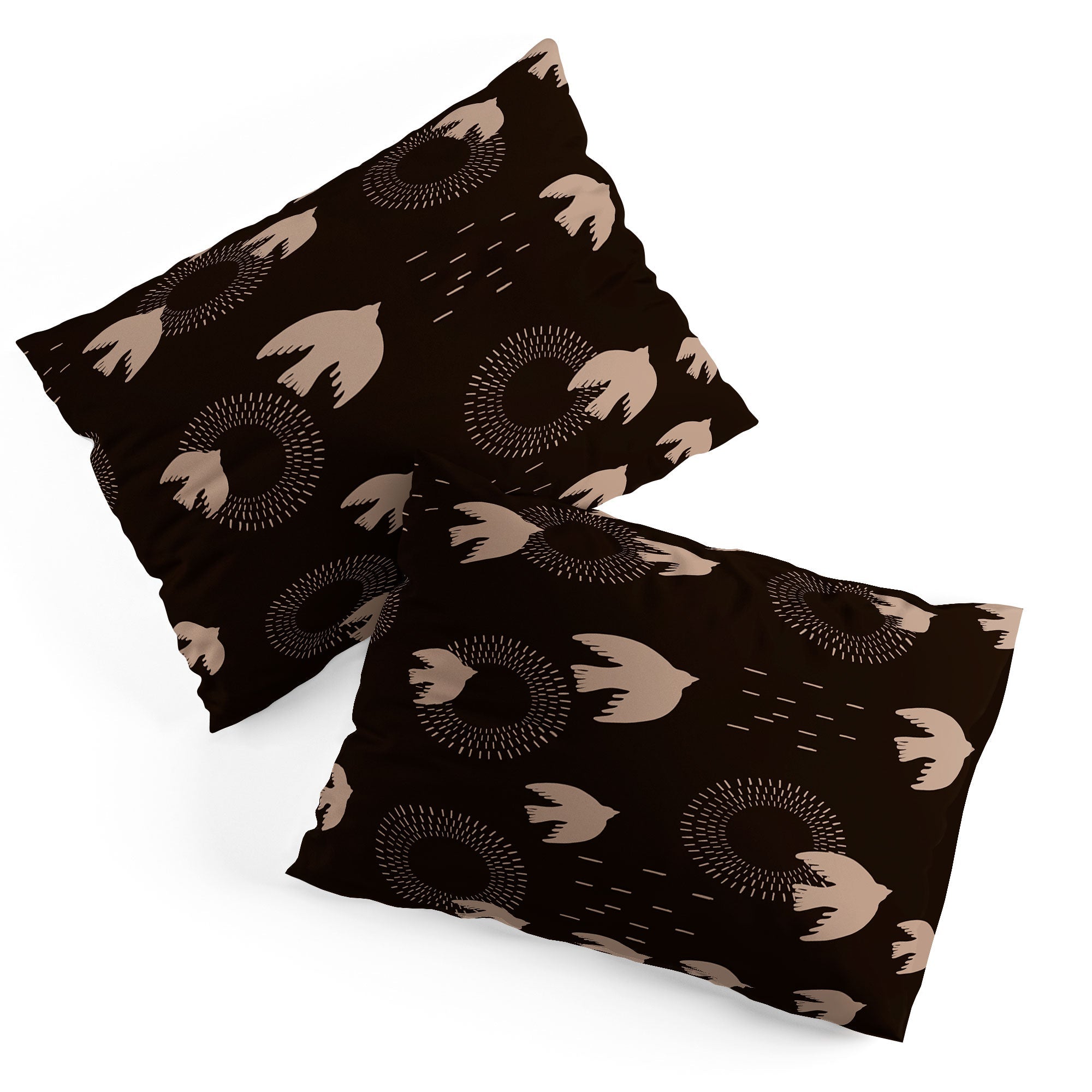 Viviana Gonzalez Espresso caramel Boho birds Pillow Shams