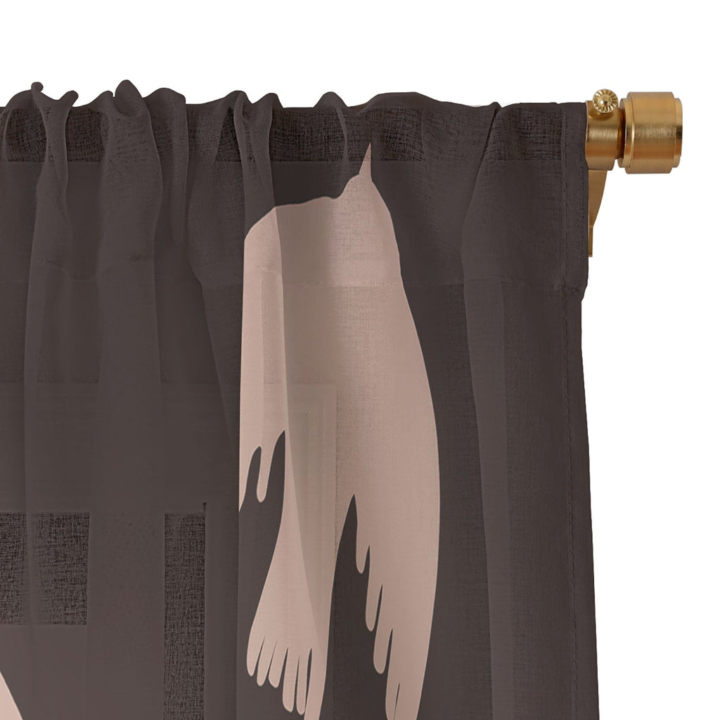Viviana Gonzalez Espresso caramel Boho birds Sheer Non Repeat