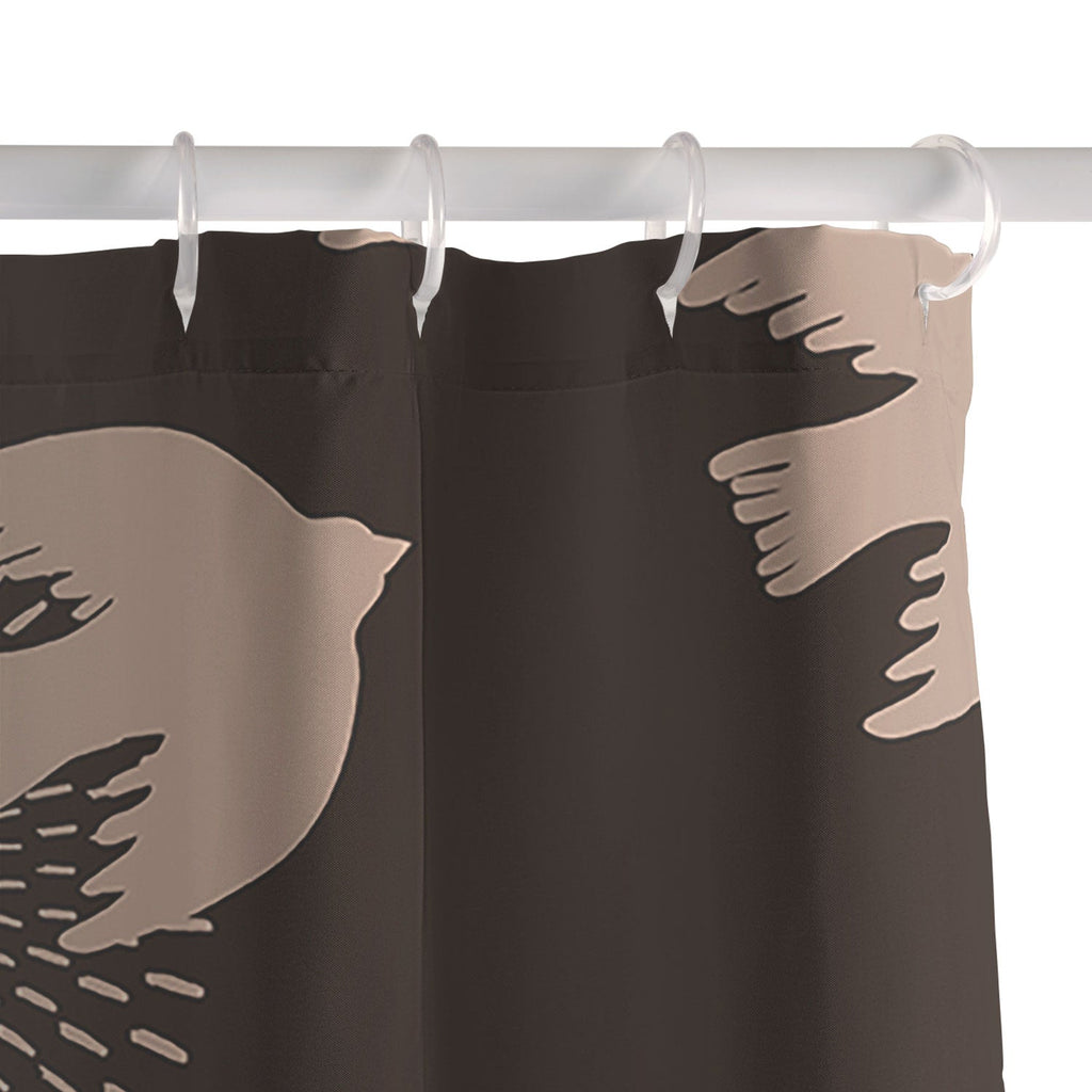 Viviana Gonzalez Espresso caramel Boho birds Shower Curtain