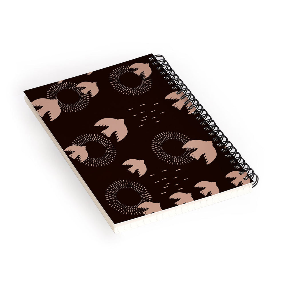 Viviana Gonzalez Espresso caramel Boho birds Spiral Notebook