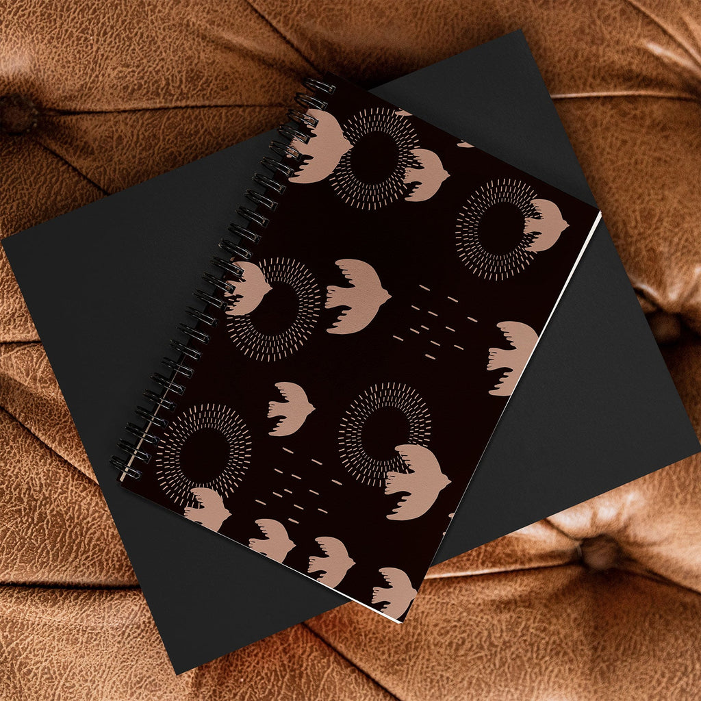 Viviana Gonzalez Espresso caramel Boho birds Spiral Notebook