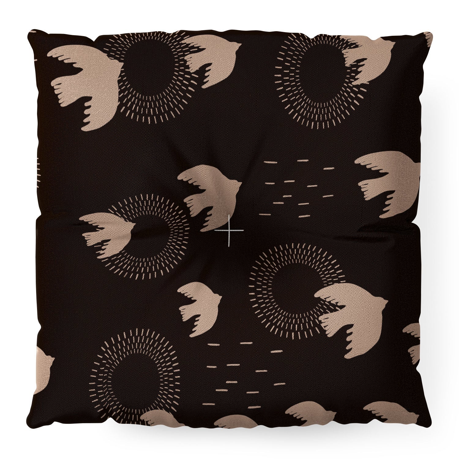 Viviana Gonzalez Espresso caramel Boho birds Floor Pillow Square