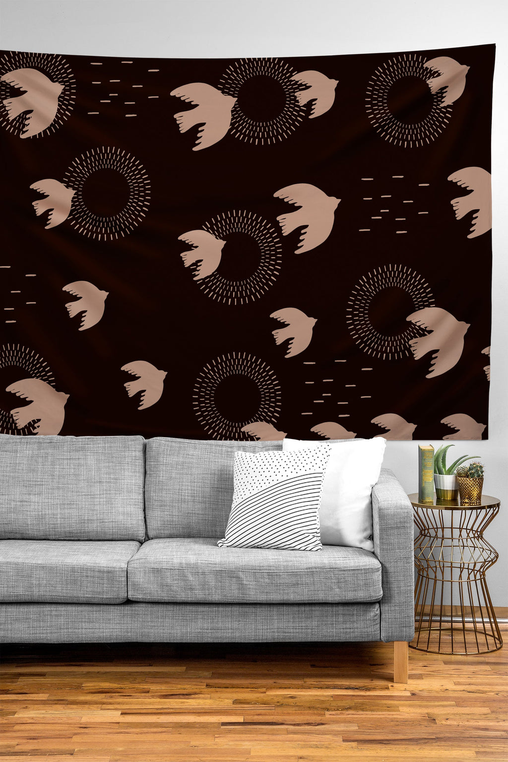 Viviana Gonzalez Espresso caramel Boho birds Tapestry