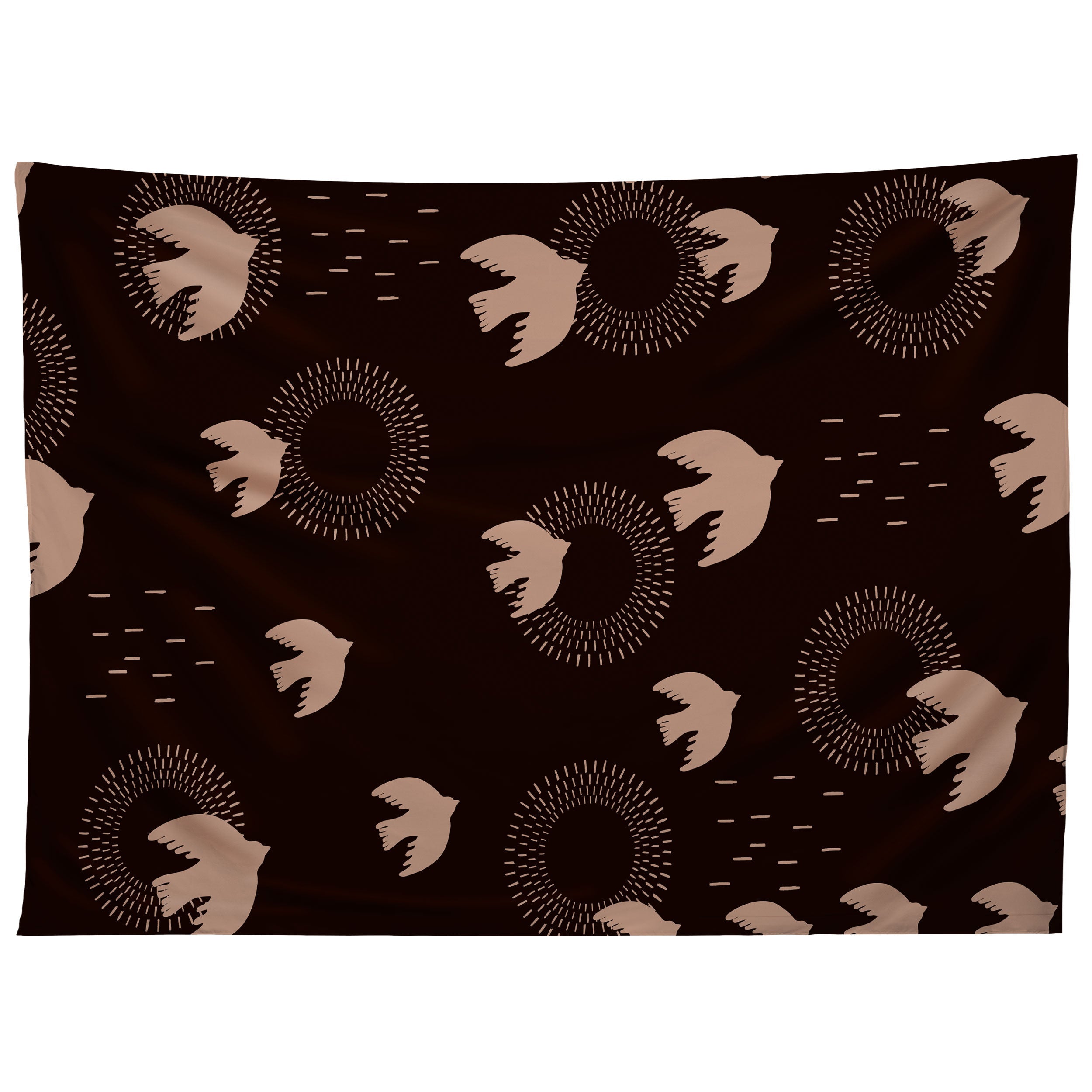 Viviana Gonzalez Espresso caramel Boho birds Tapestry