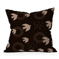 Viviana Gonzalez Espresso caramel Boho birds Outdoor Throw Pillow
