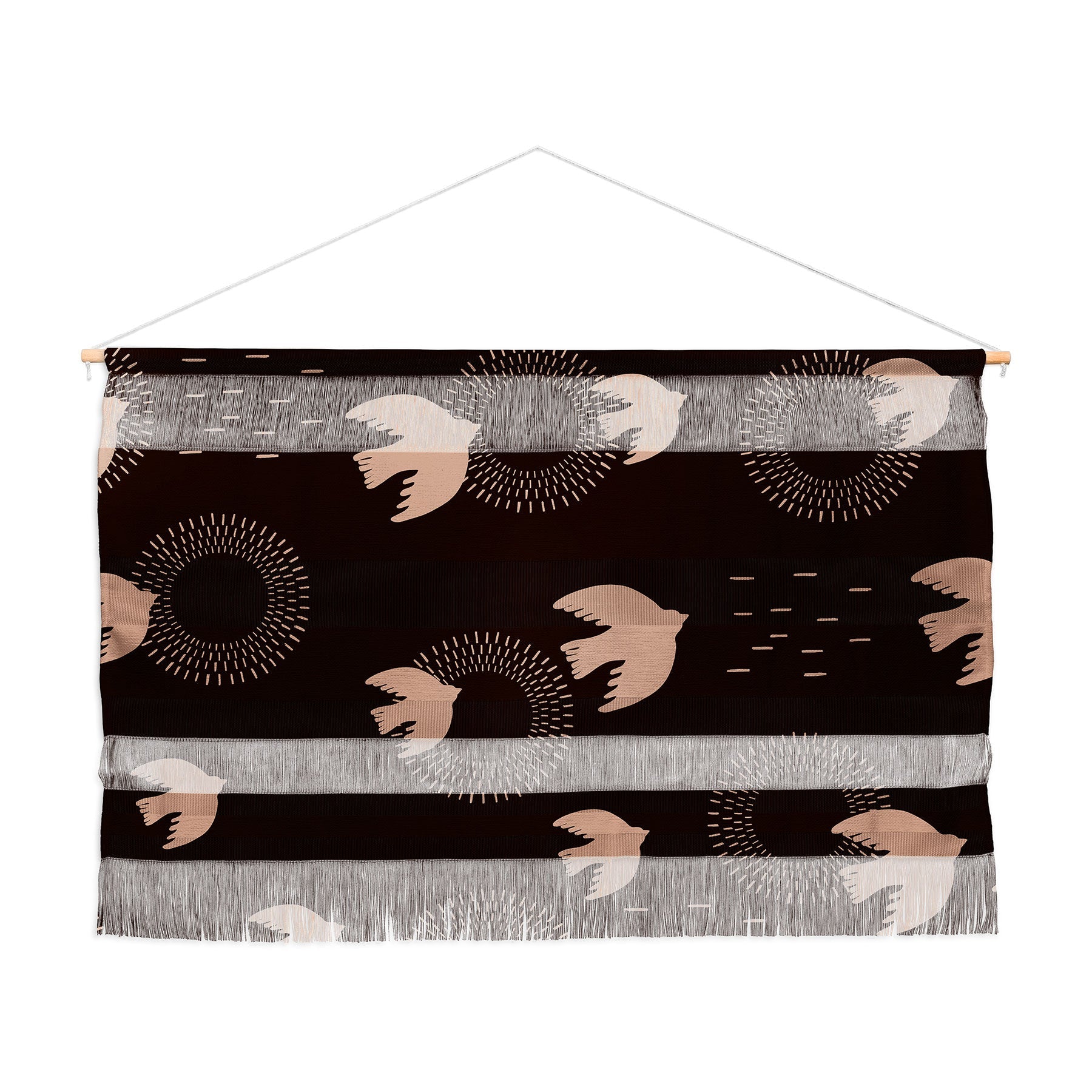 Viviana Gonzalez Espresso caramel Boho birds Wall Hanging Landscape