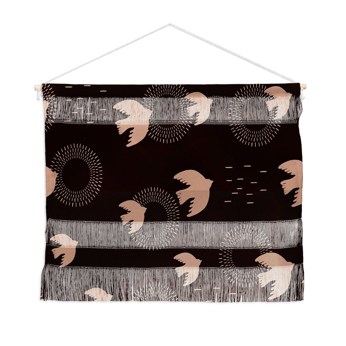 Viviana Gonzalez Espresso caramel Boho birds Wall Hanging Landscape