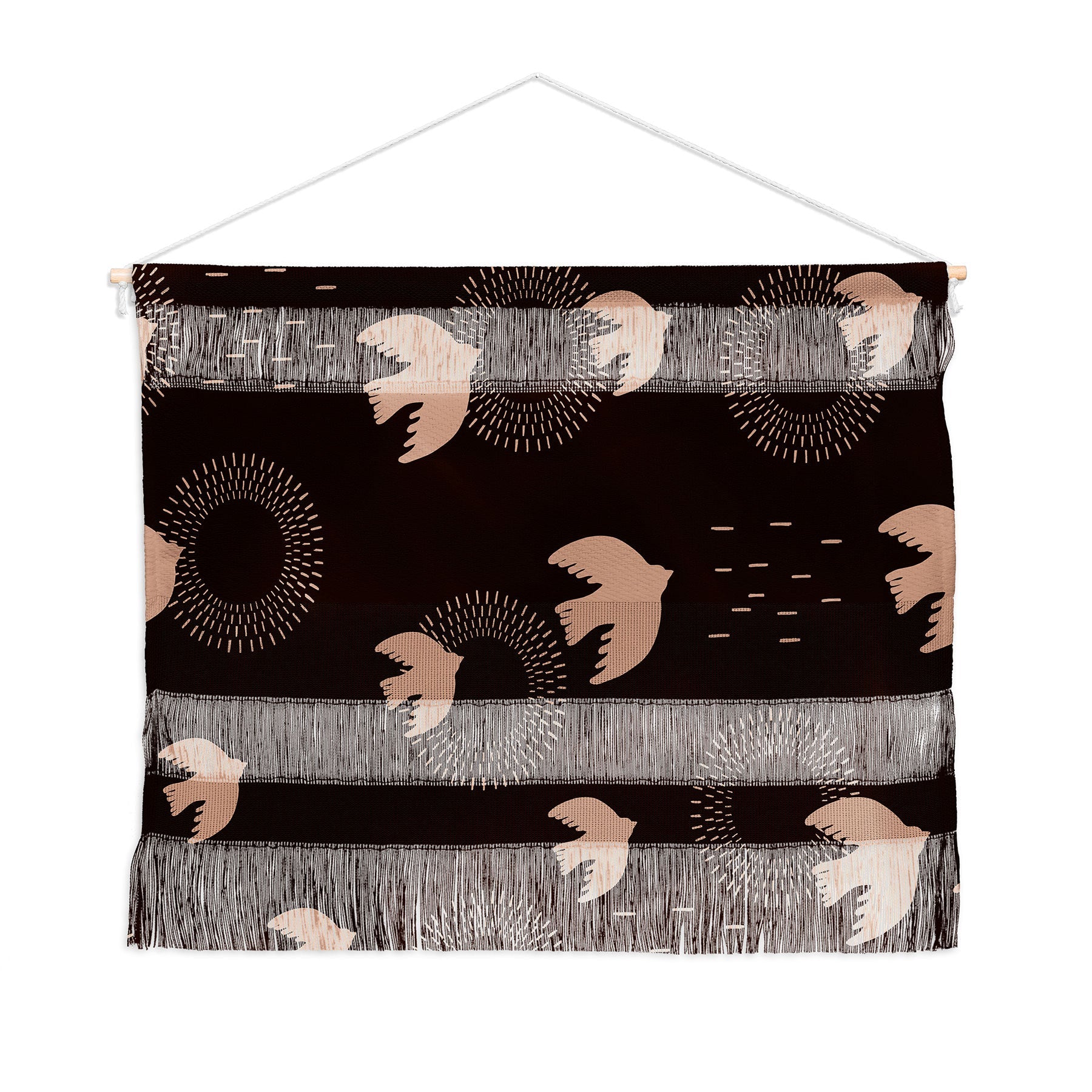 Viviana Gonzalez Espresso caramel Boho birds Wall Hanging Landscape
