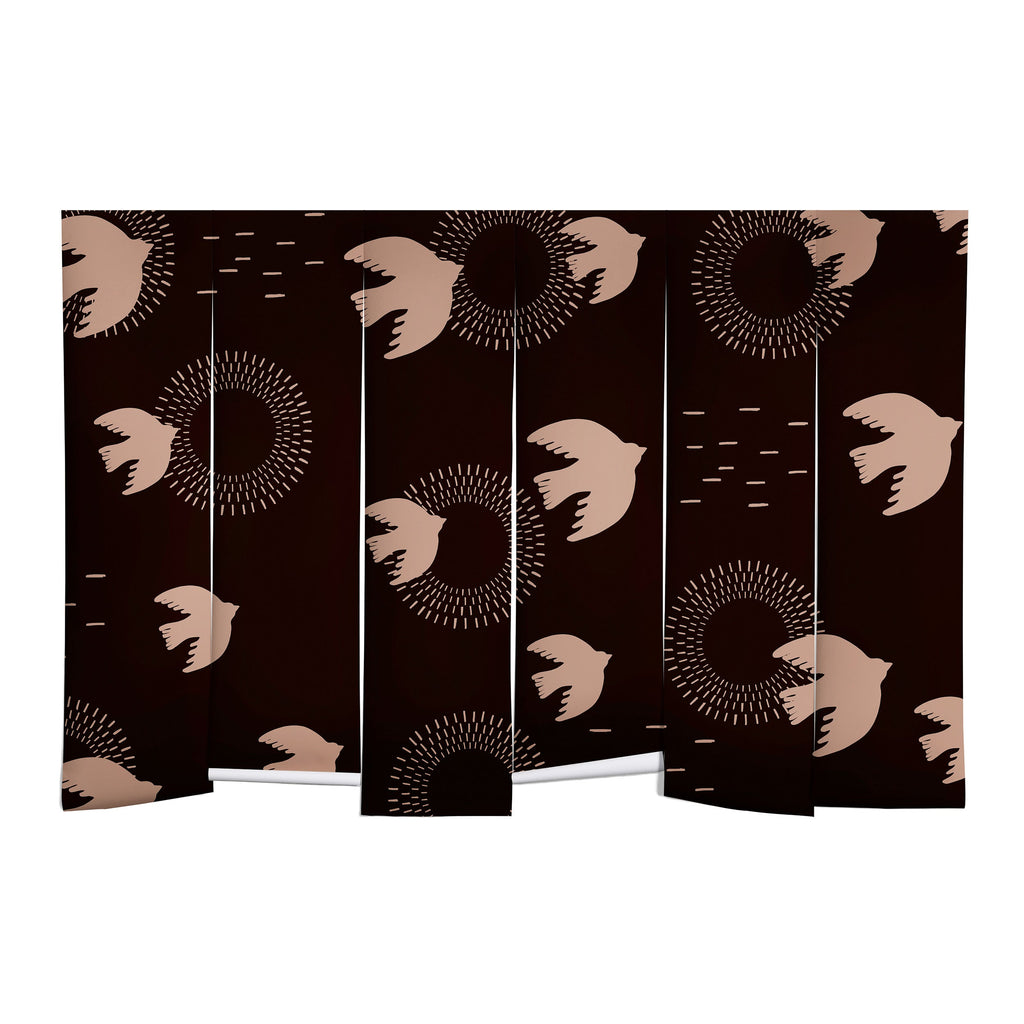Viviana Gonzalez Espresso caramel Boho birds Wall Mural