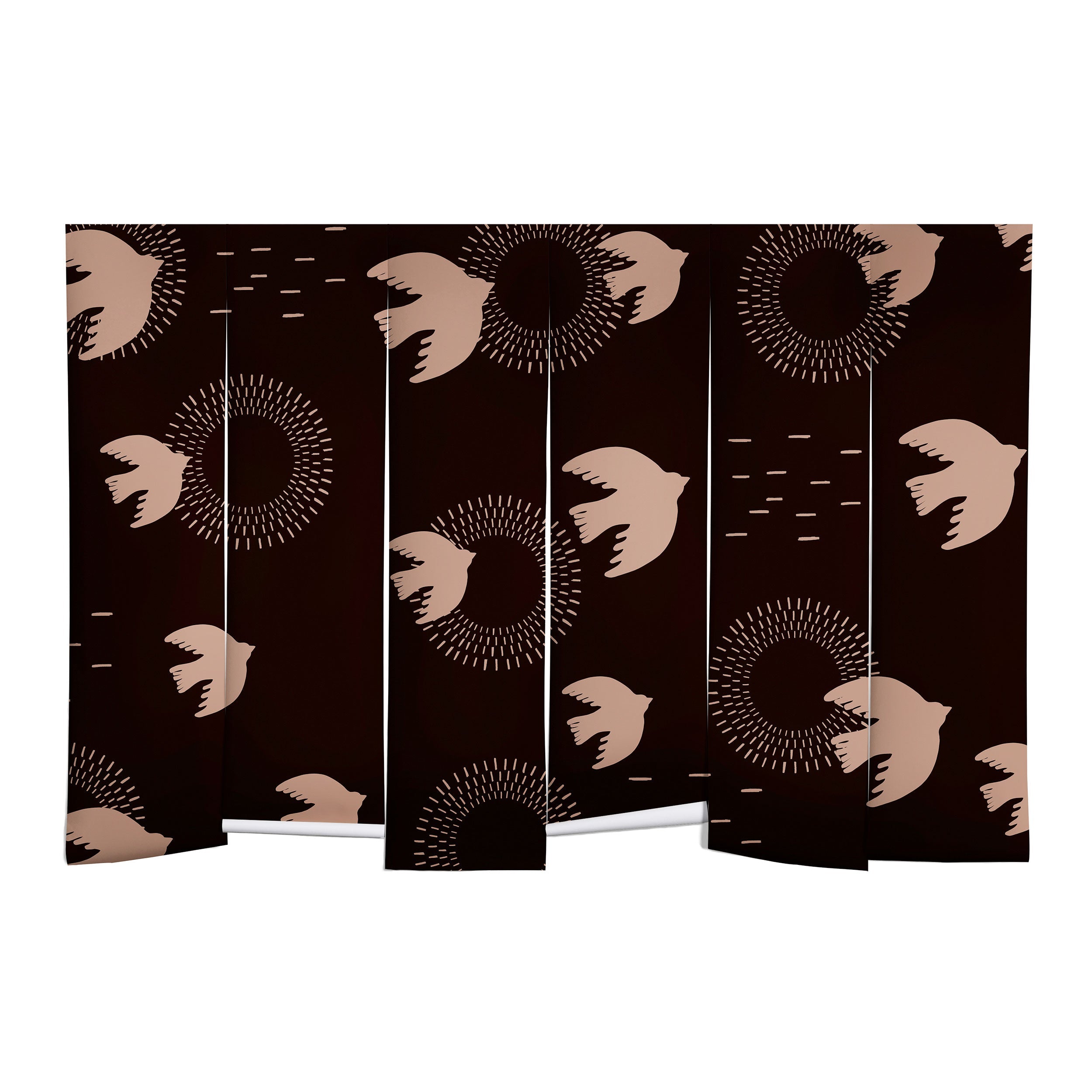 Viviana Gonzalez Espresso caramel Boho birds Wall Mural