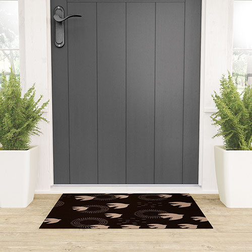 Viviana Gonzalez Espresso caramel Boho birds Welcome Mat