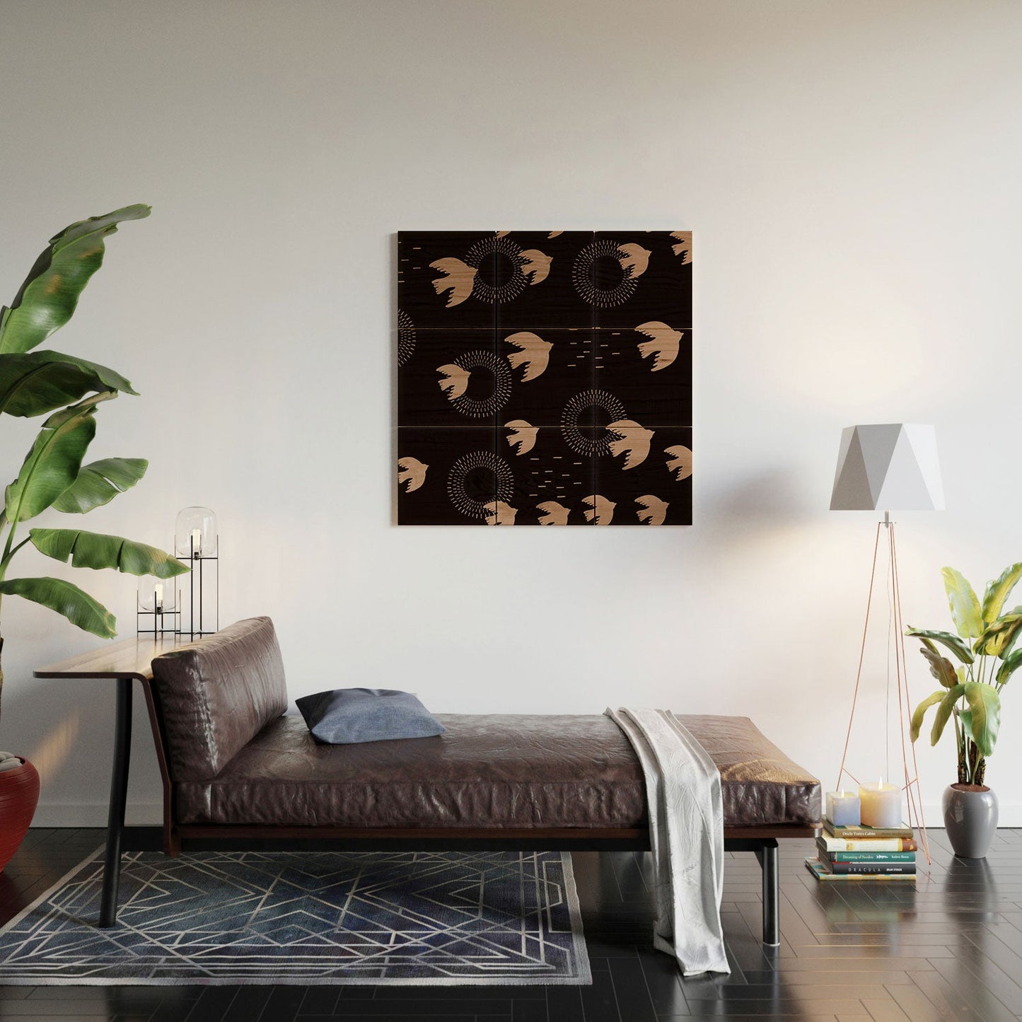 Viviana Gonzalez Espresso caramel Boho birds Wood Wall Mural