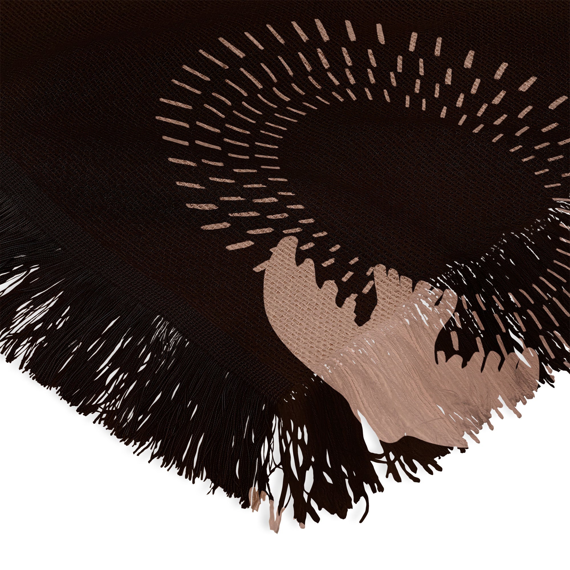 Viviana Gonzalez Espresso caramel Boho birds Throw Blanket