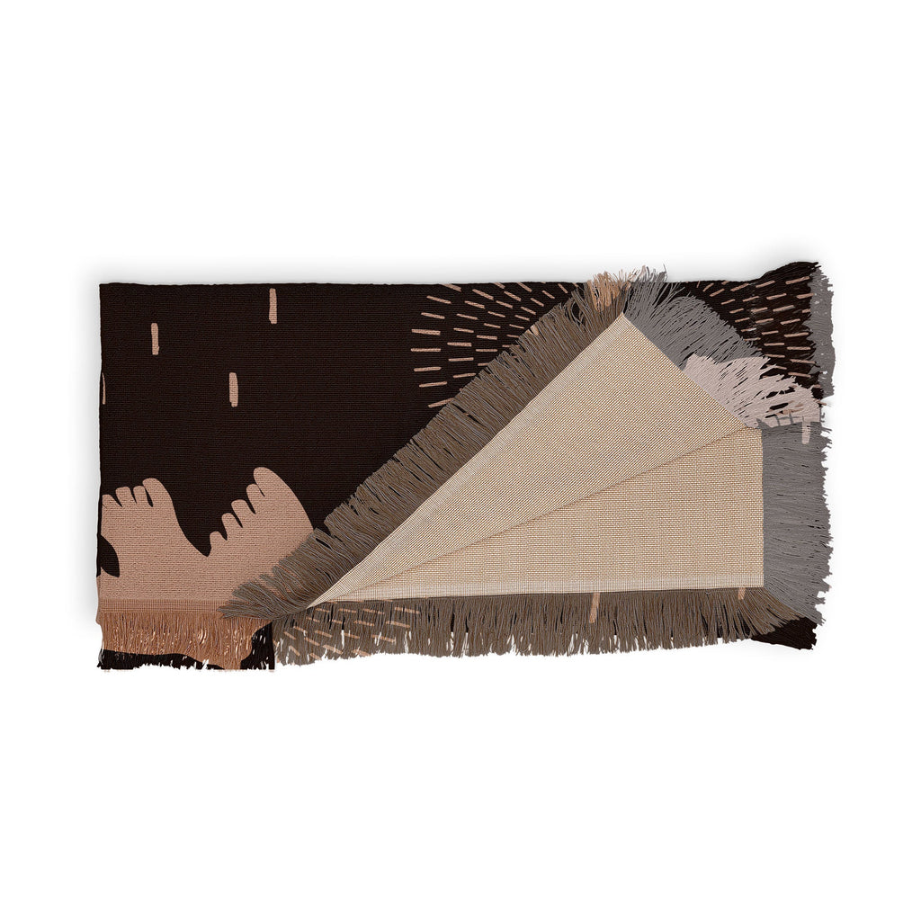 Viviana Gonzalez Espresso caramel Boho birds Throw Blanket