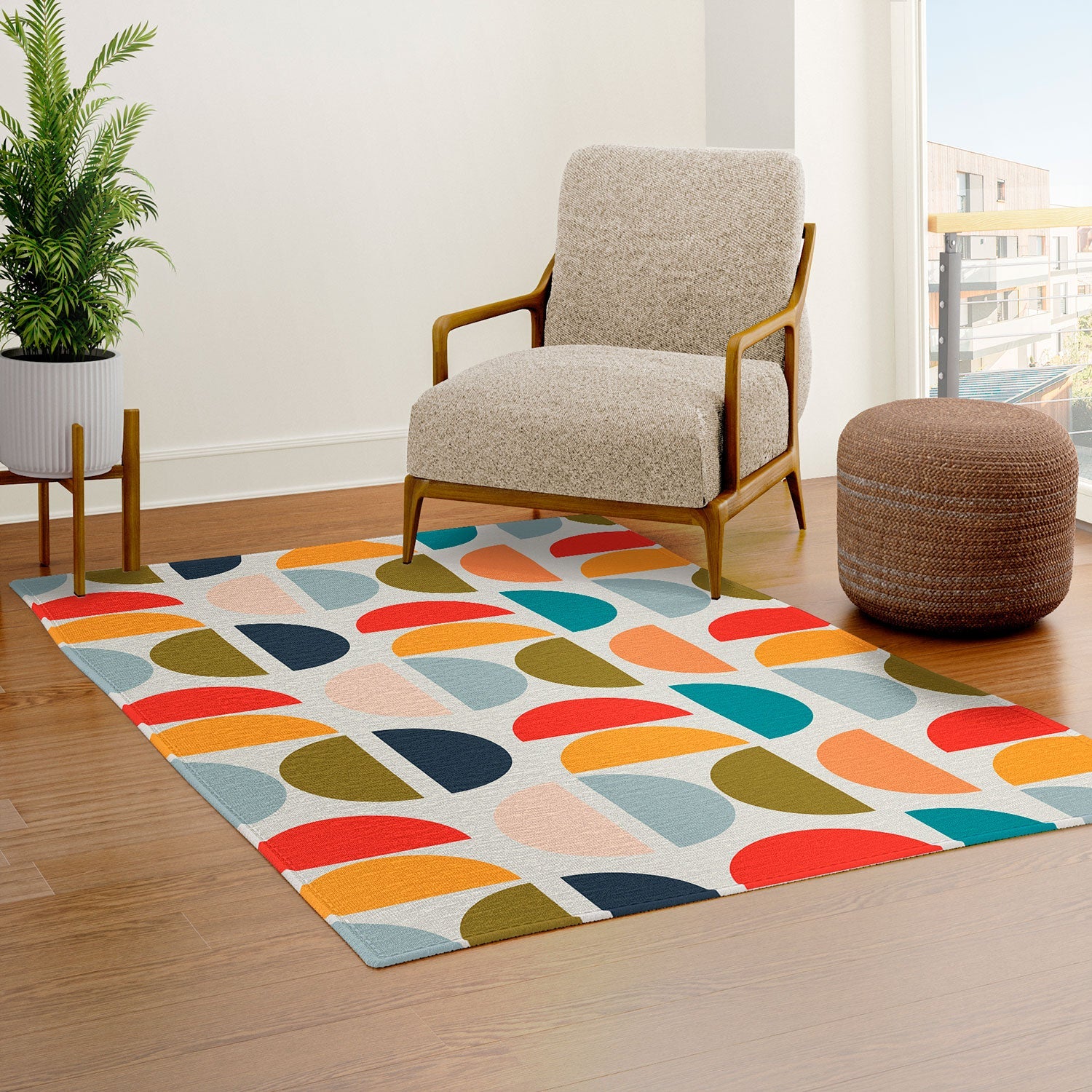 Viviana Gonzalez Mid Century Geometric Vibes I Area Rug