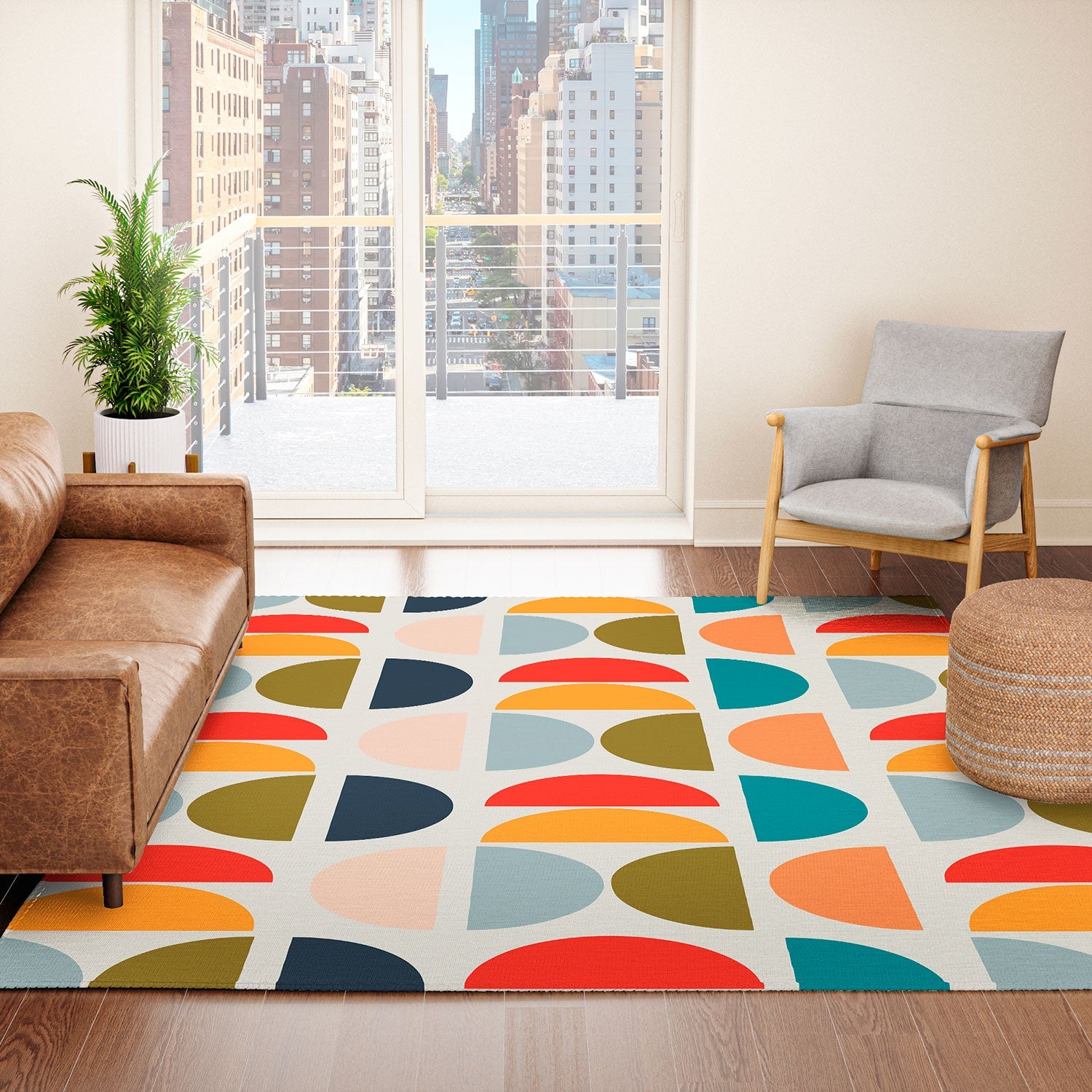 Viviana Gonzalez Mid Century Geometric Vibes I Area Rug
