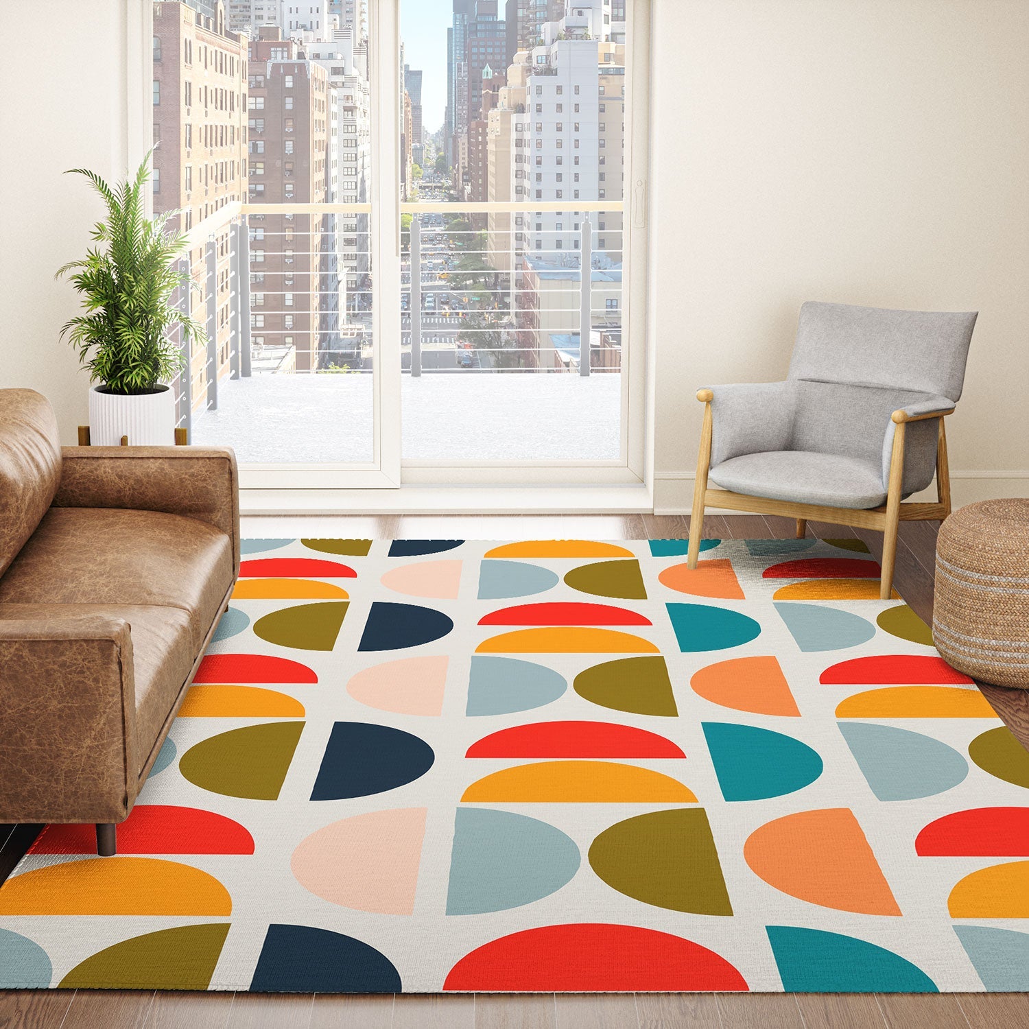 Viviana Gonzalez Mid Century Geometric Vibes I Area Rug