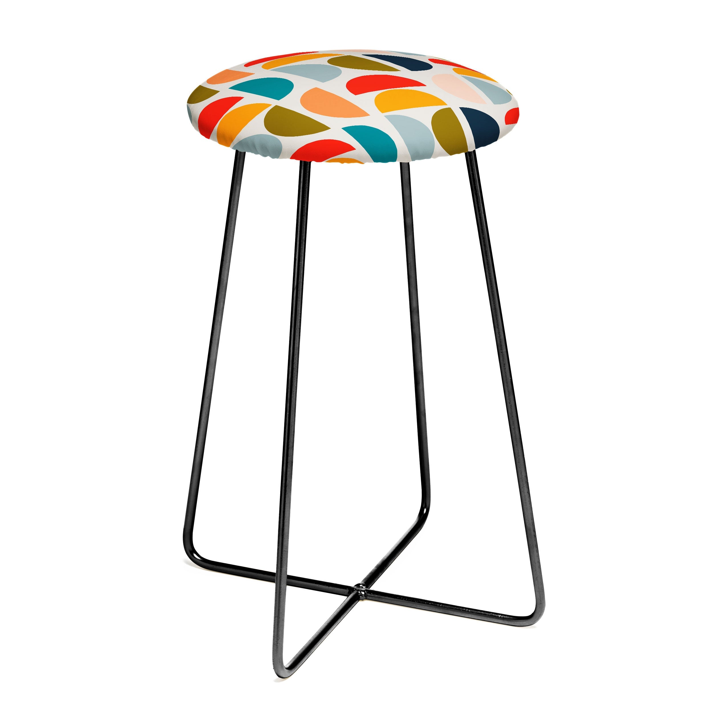 Viviana Gonzalez Mid Century Geometric Vibes I Counter Stool