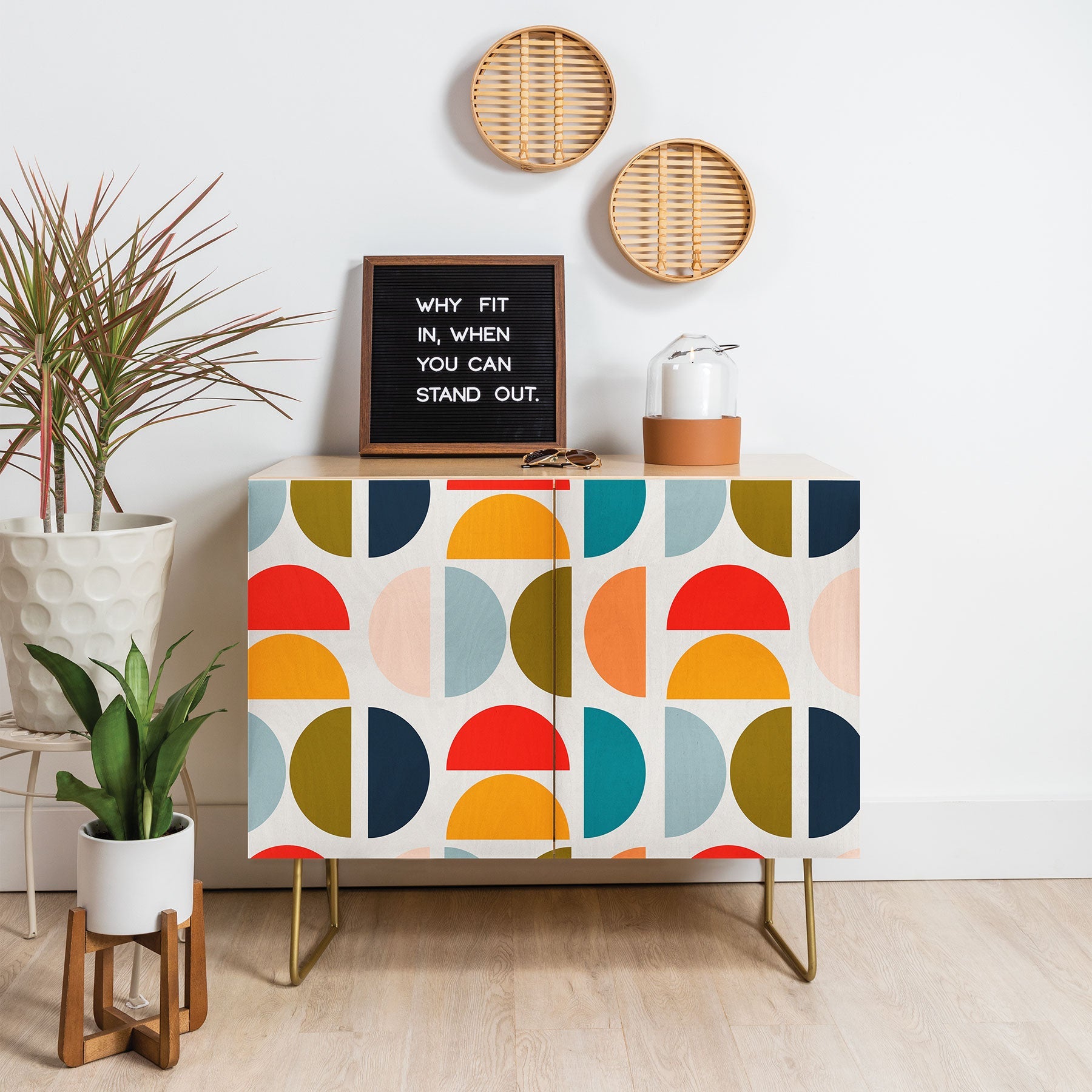 Viviana Gonzalez Mid Century Geometric Vibes I Credenza