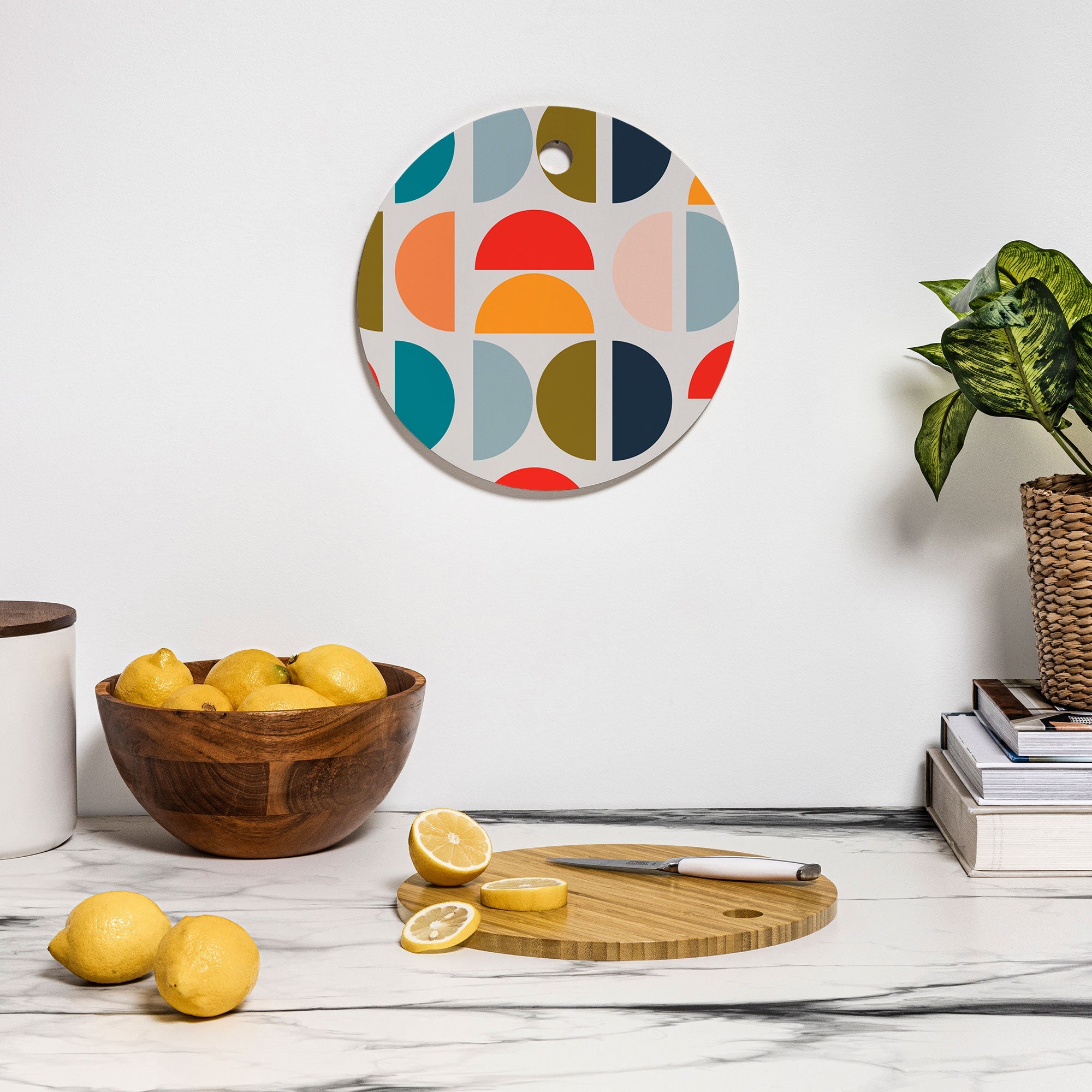 Viviana Gonzalez Mid Century Geometric Vibes I Cutting Board Round