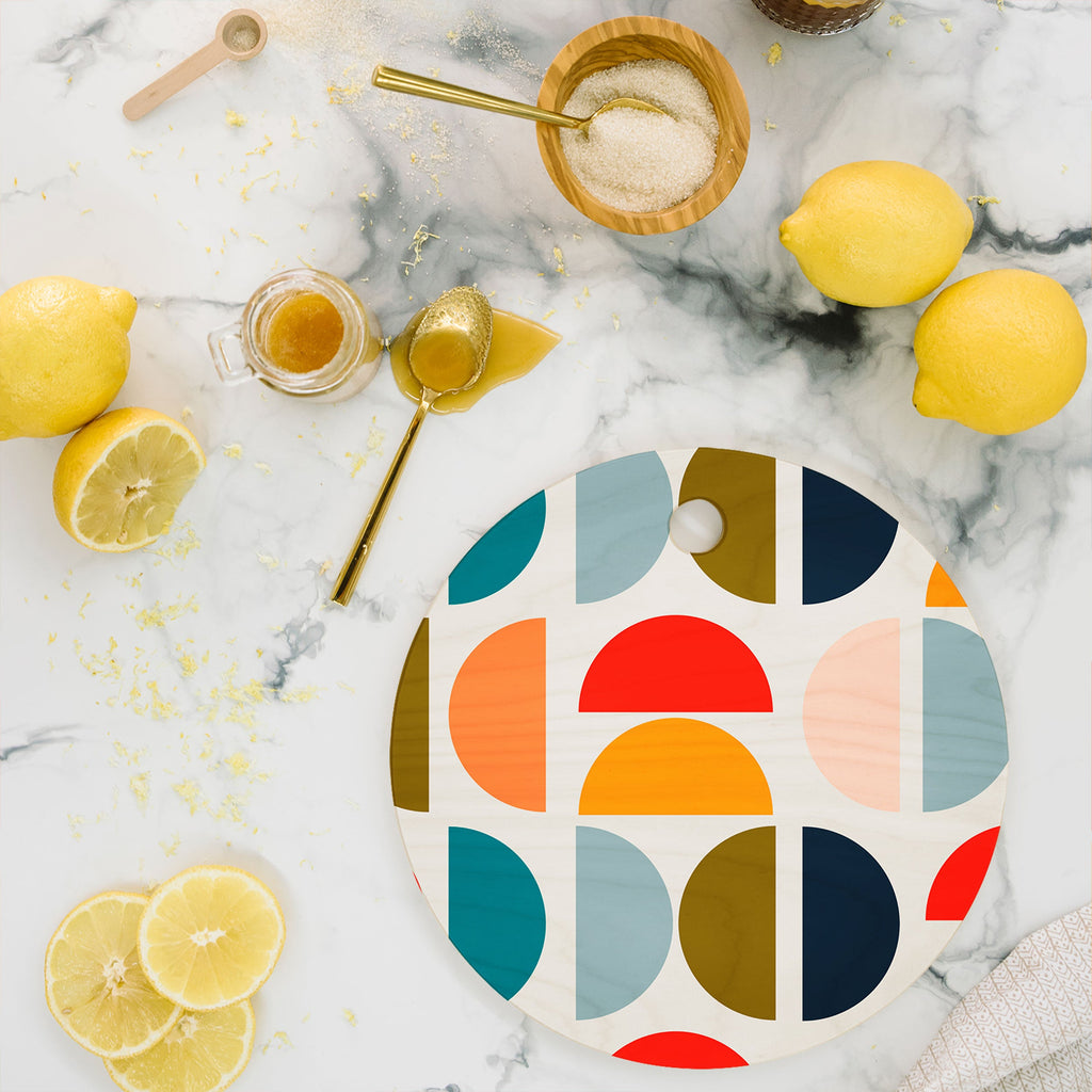 Viviana Gonzalez Mid Century Geometric Vibes I Cutting Board Round