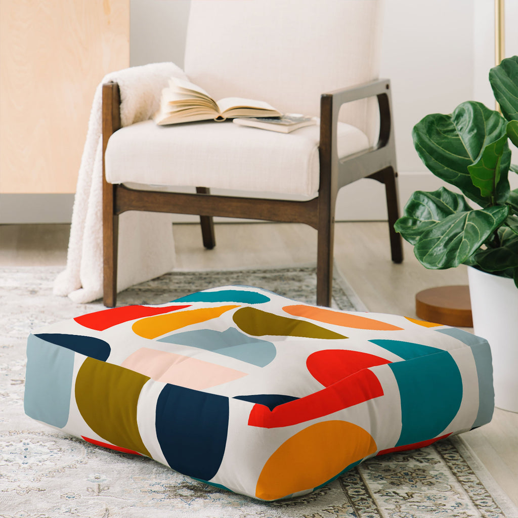 Viviana Gonzalez Mid Century Geometric Vibes I Floor Pillow Square