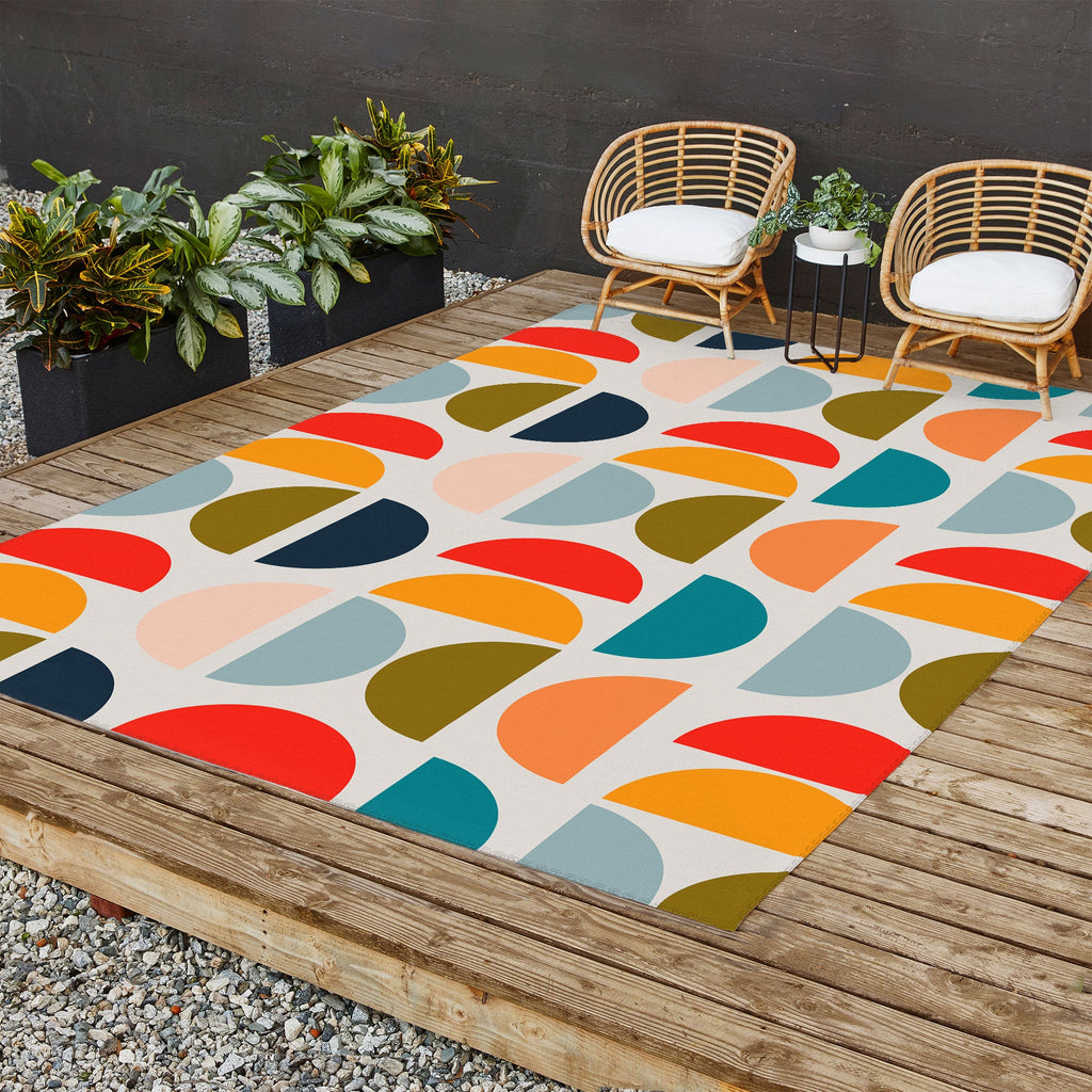 Viviana Gonzalez Mid Century Geometric Vibes I Outdoor Rug