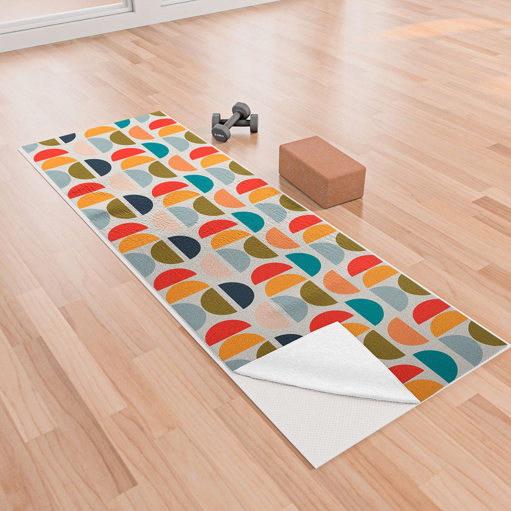 Viviana Gonzalez Mid Century Geometric Vibes I Yoga Towel