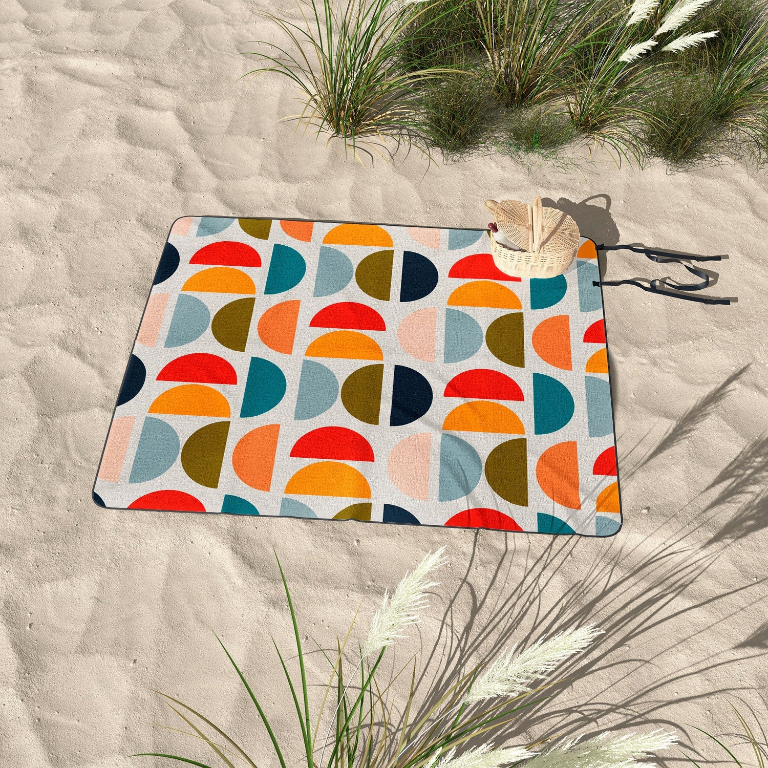 Viviana Gonzalez Mid Century Geometric Vibes I Picnic Blanket
