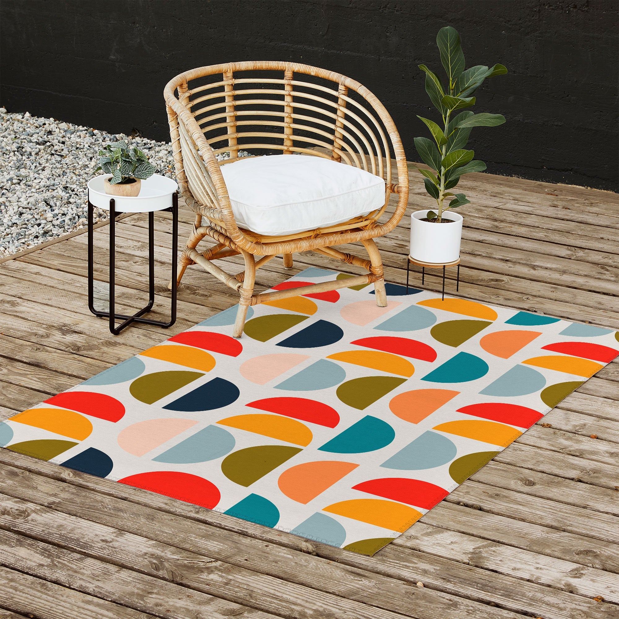 Viviana Gonzalez Mid Century Geometric Vibes I Outdoor Rug
