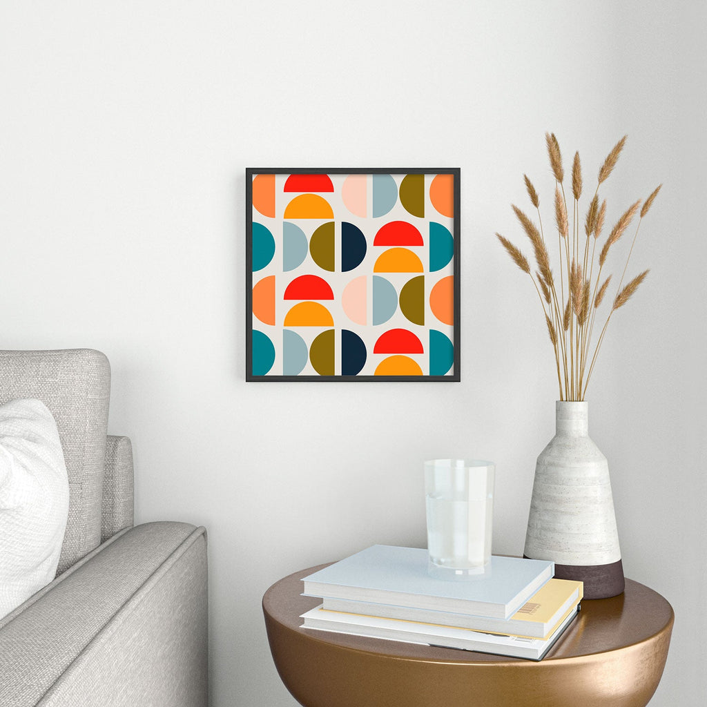 Viviana Gonzalez Mid Century Geometric Vibes I Square Metal Framed Art Print