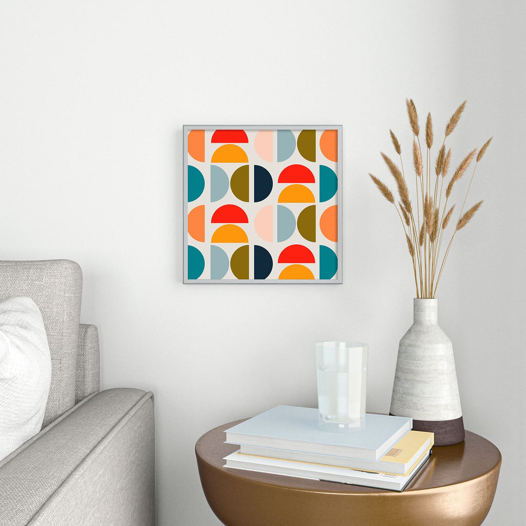 Viviana Gonzalez Mid Century Geometric Vibes I Square Metal Framed Art Print