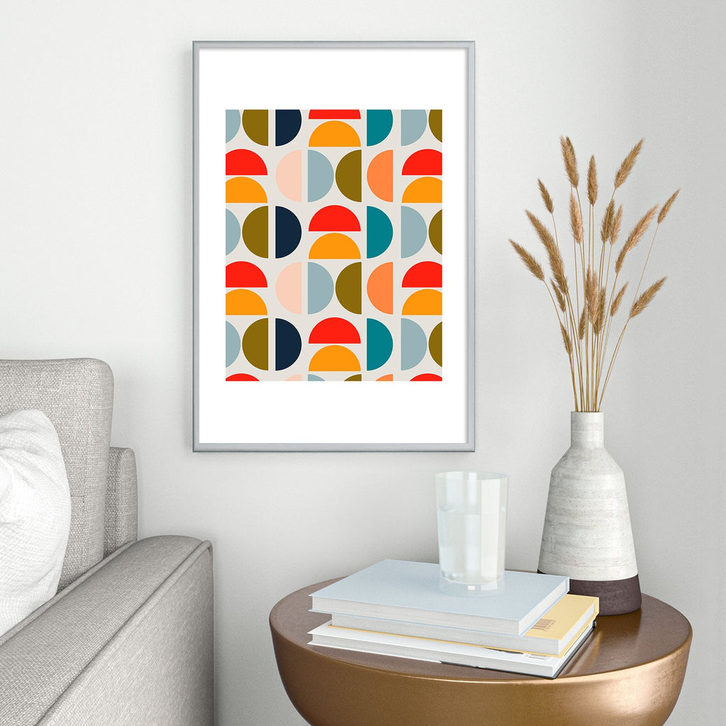 Viviana Gonzalez Mid Century Geometric Vibes I Metal Framed Art Print