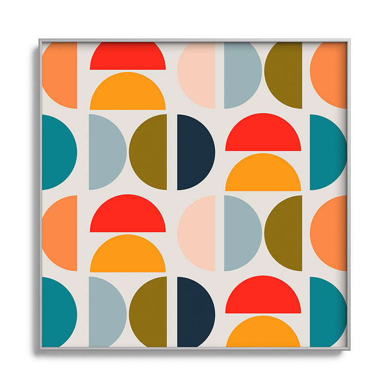 Viviana Gonzalez Mid Century Geometric Vibes I Square Metal Framed Art Print